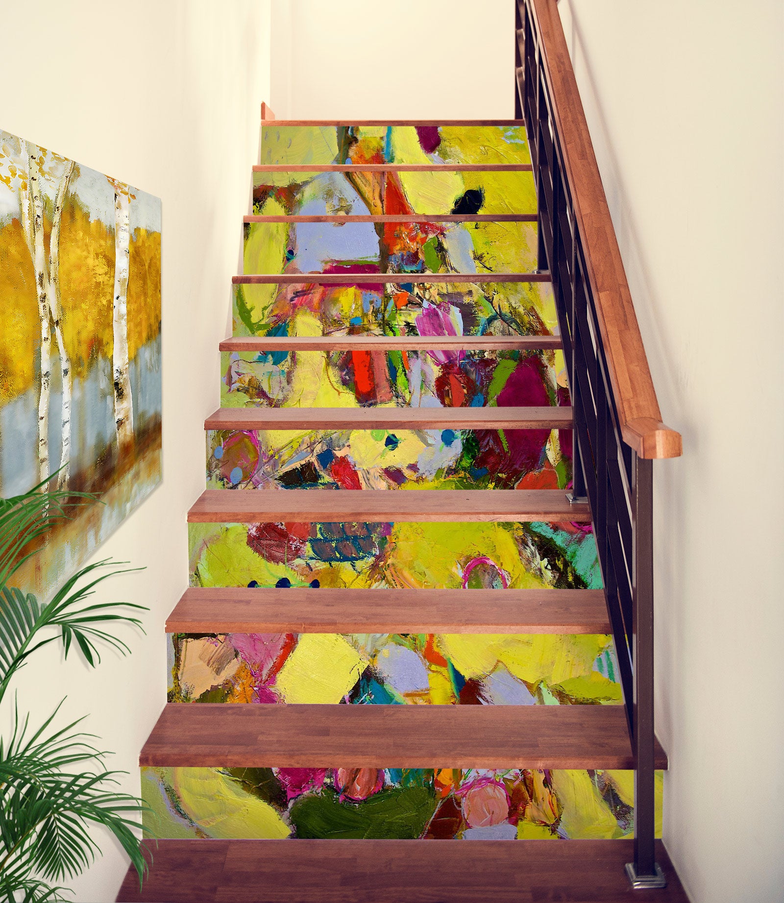 3D Oil Painting Color Block Pattern 9021 Allan P. Friedlander Stair Risers