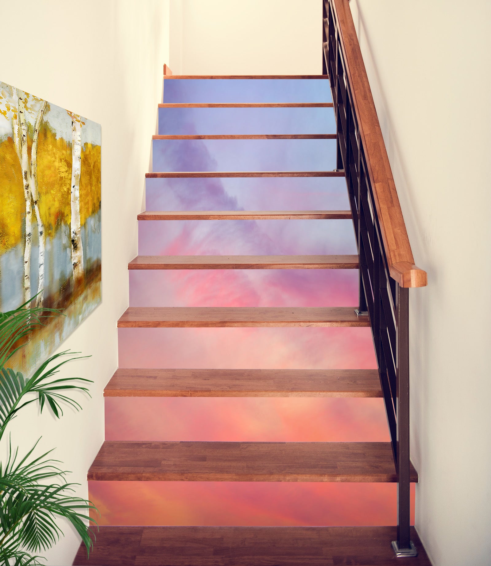 3D Pink Clouds 99173 Assaf Frank Stair Risers