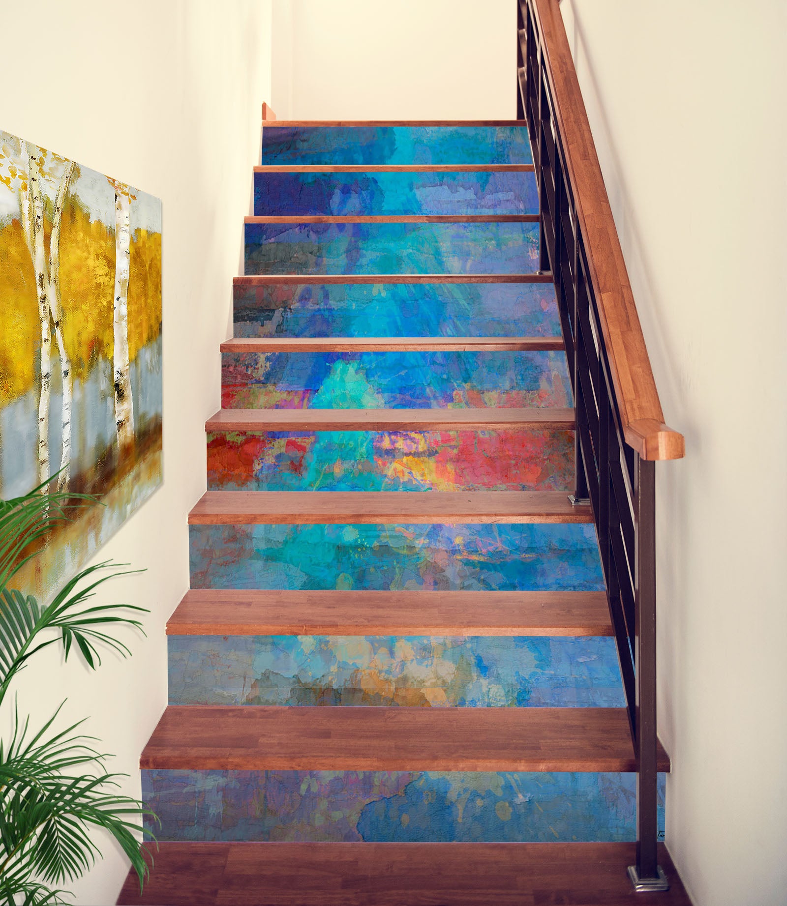 3D Blue Color Texture 104206 Michael Tienhaara Stair Risers