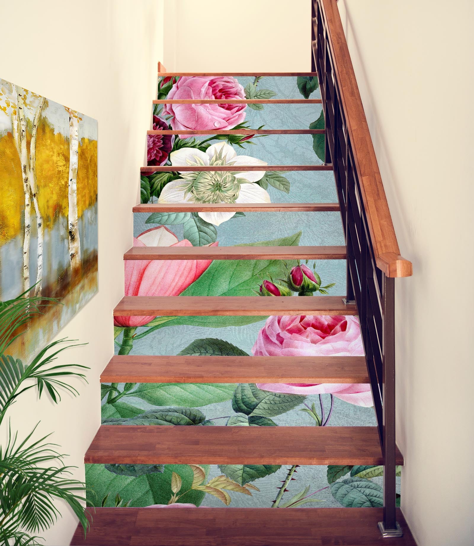 3D Rose Pink 109230 Andrea Haase Stair Risers