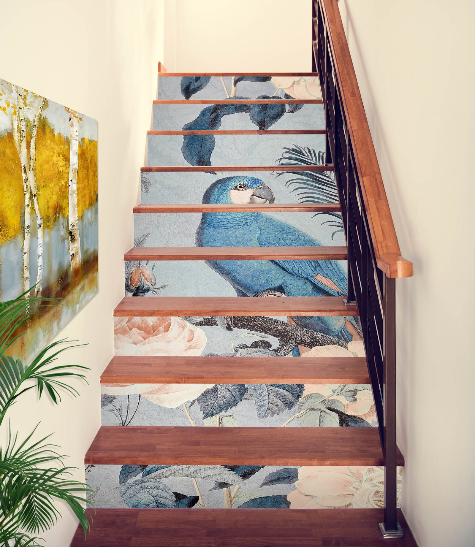 3D Parrot Flower Branch 11006 Andrea Haase Stair Risers