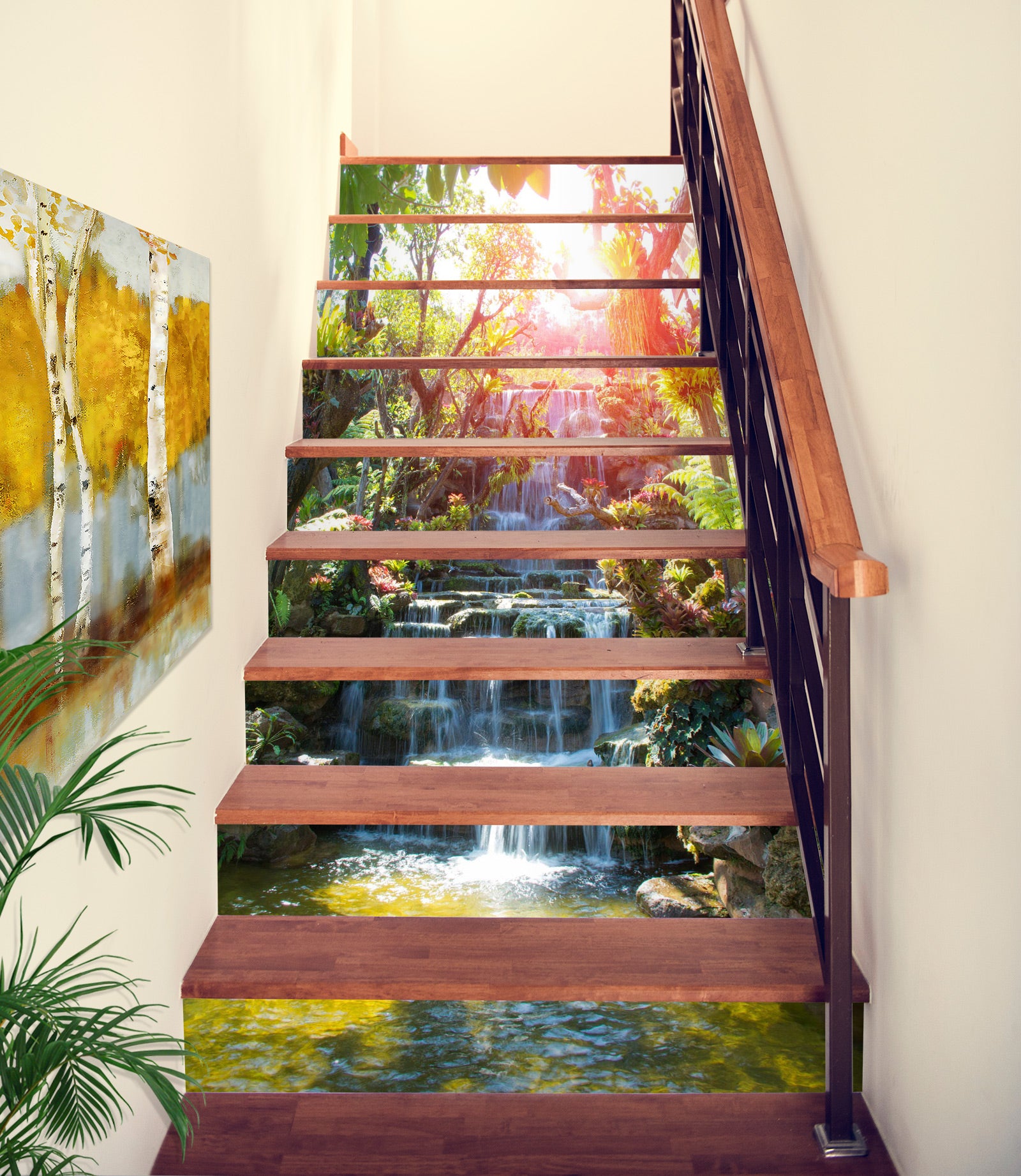 3D Warm Daylight Woods 367 Stair Risers