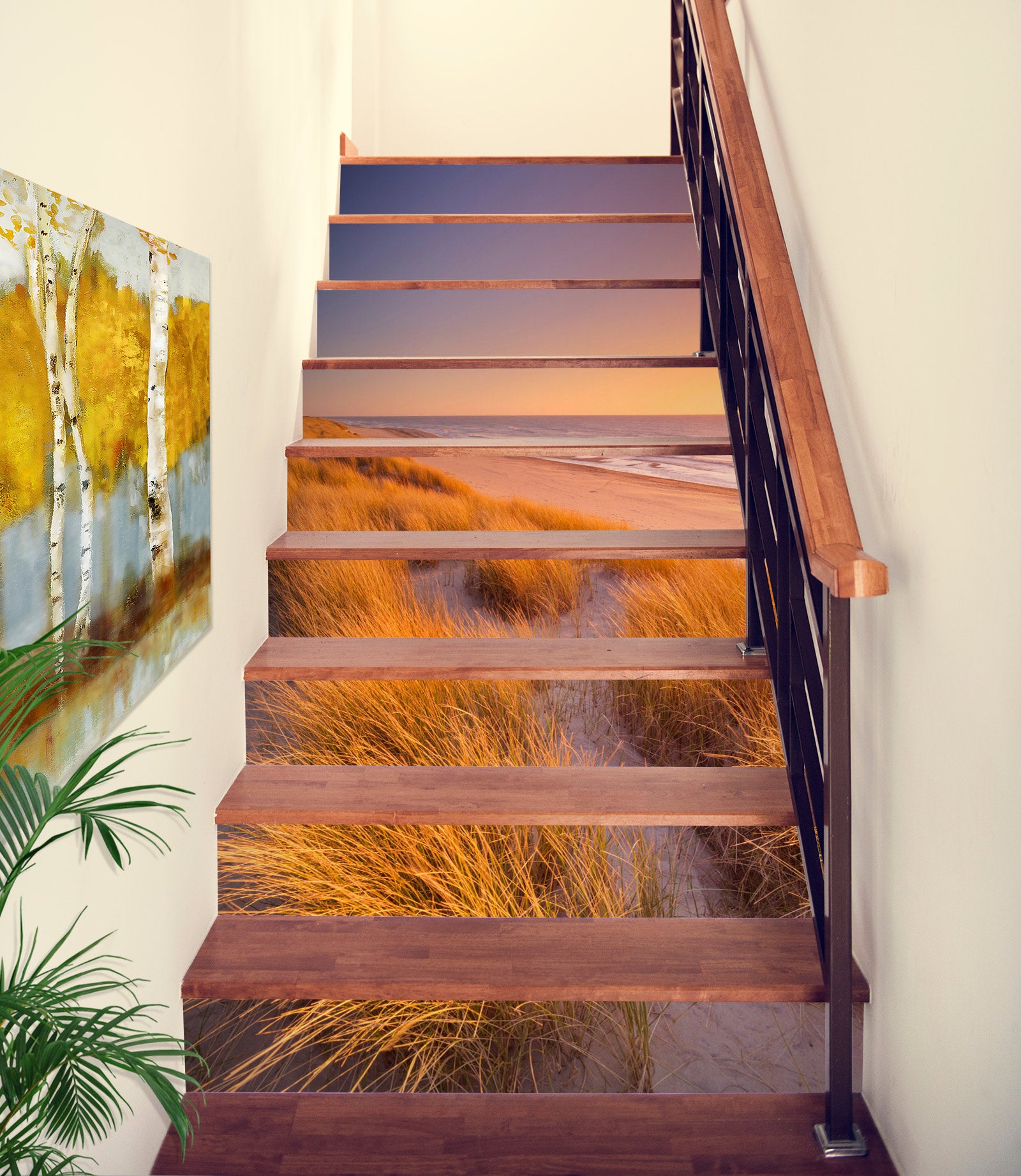 3D Autumn Field 447 Stair Risers