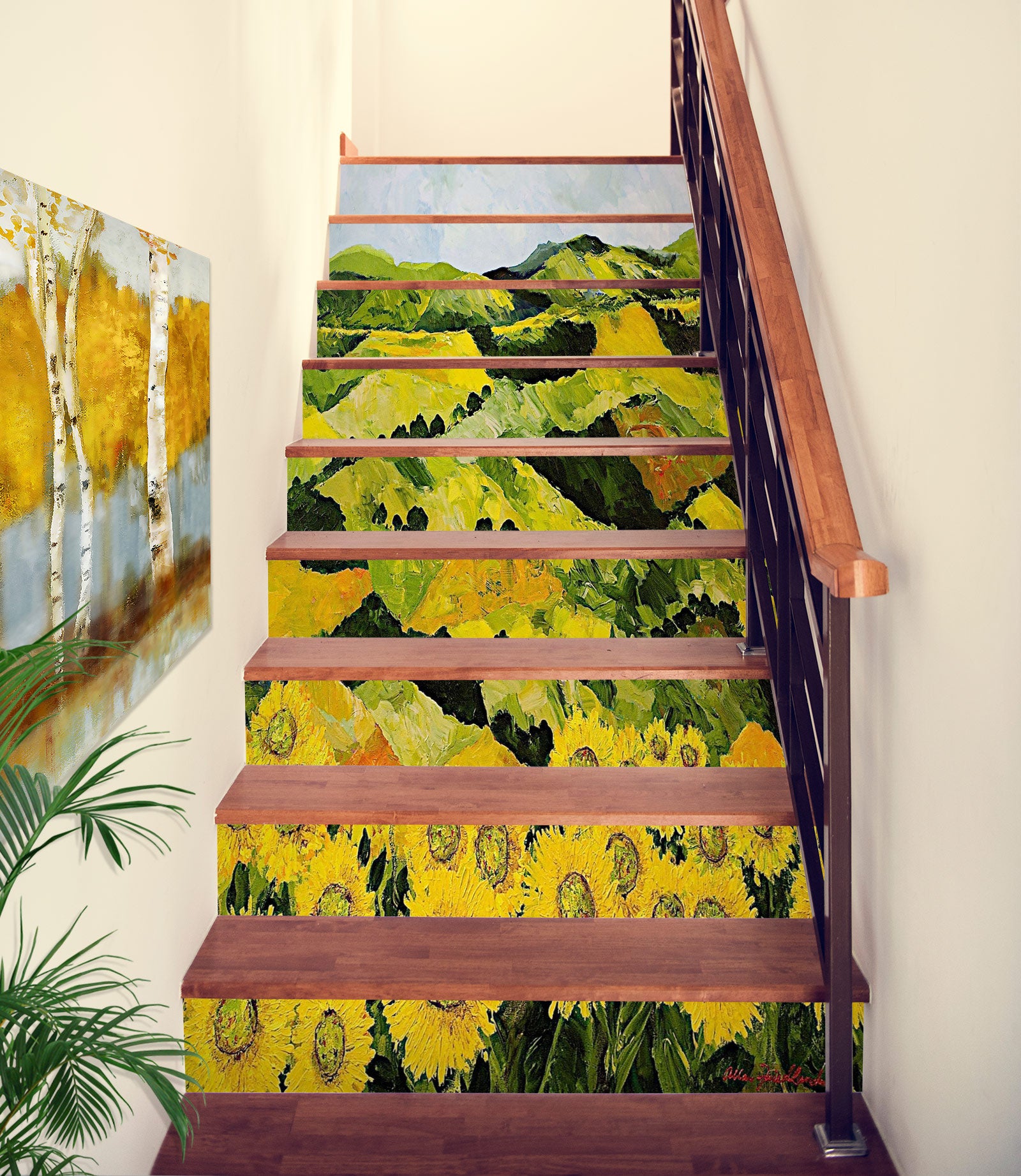 3D Hillside Sunflower Bush 89229 Allan P. Friedlander Stair Risers