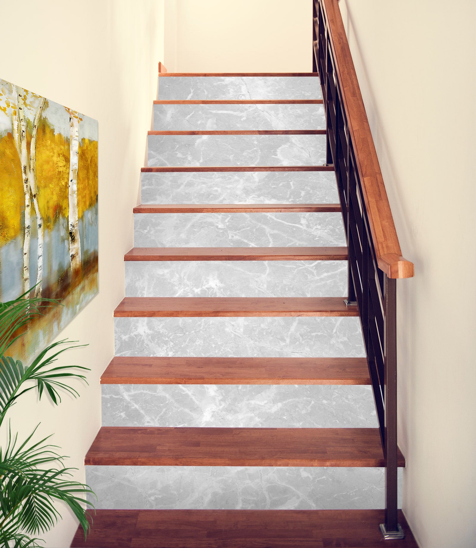 3D White Texture 291 Stair Risers