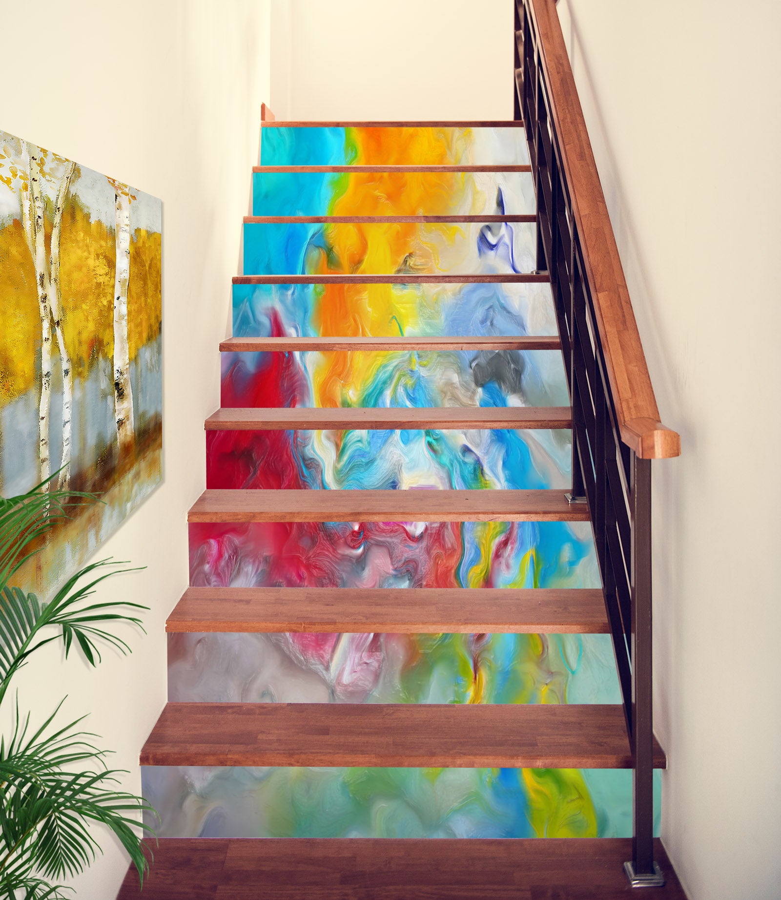 3D Color Oil Painting Distribution 553 Stair Risers