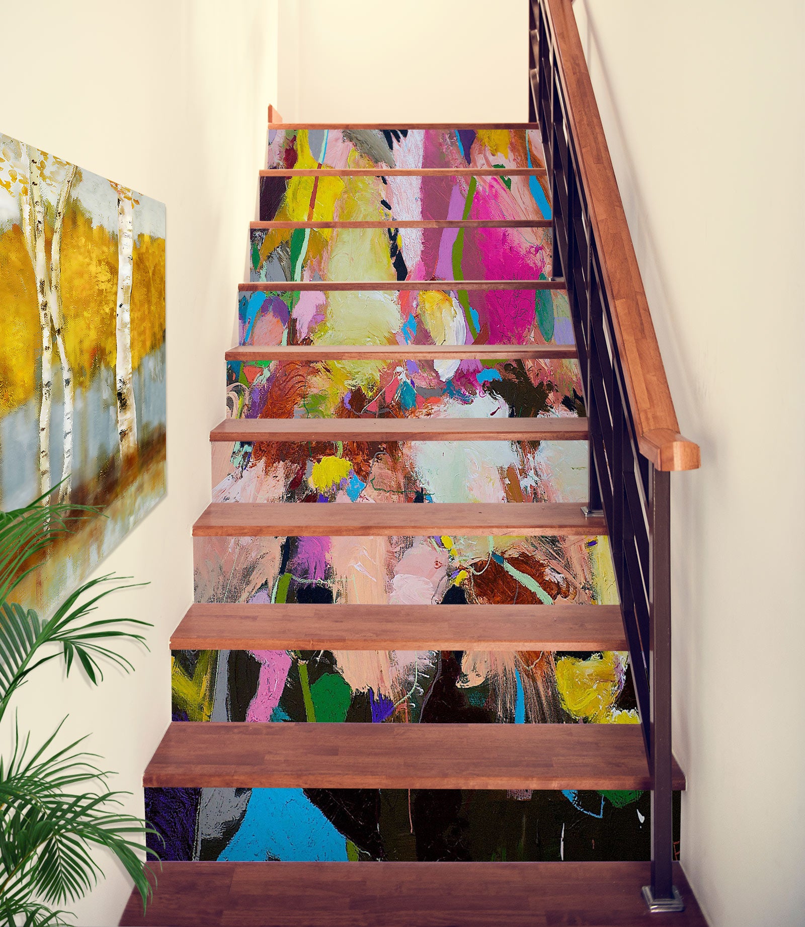 3D Colorful Pigment Pattern 89223 Allan P. Friedlander Stair Risers