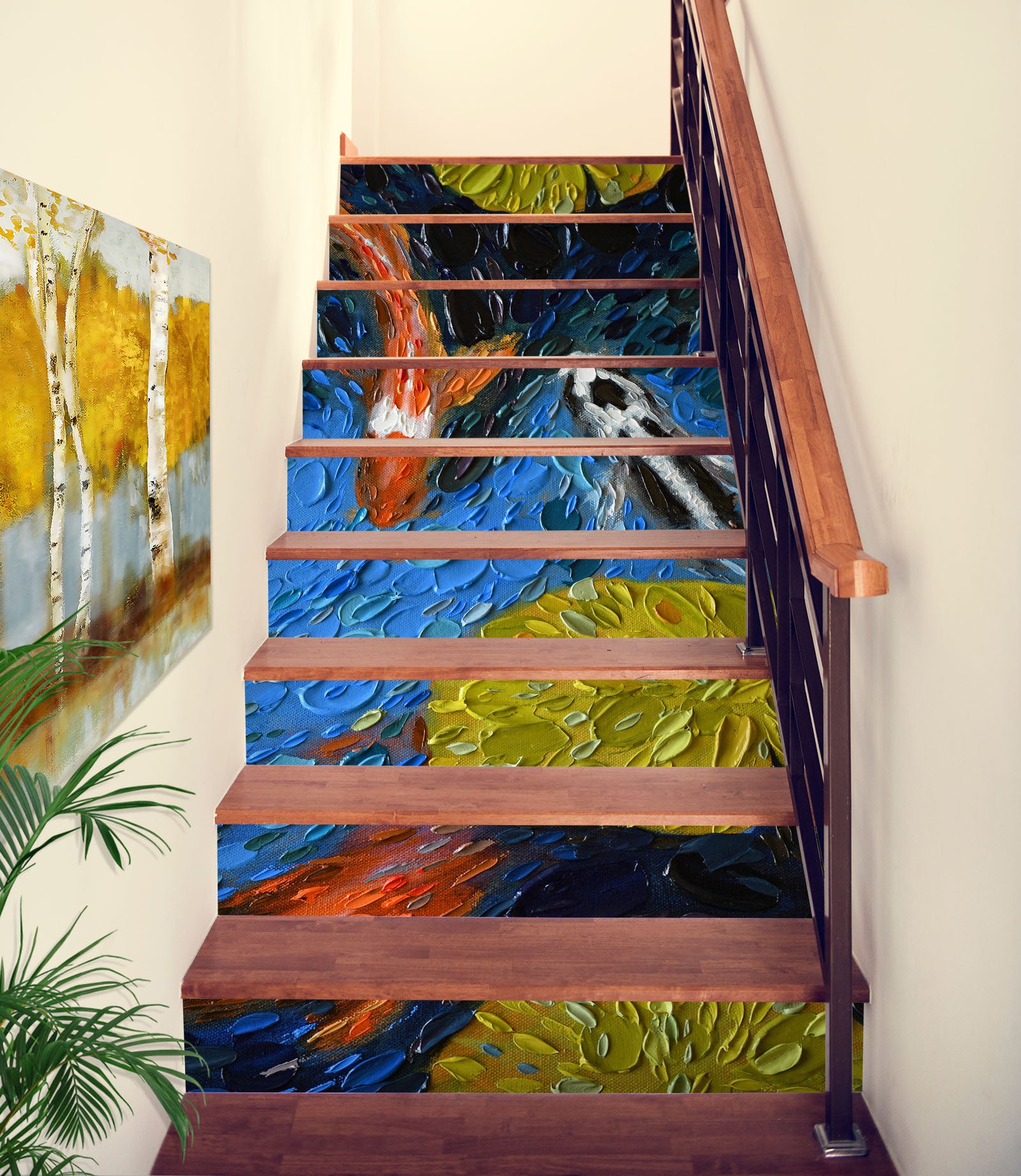 3D Goldfish Oil Painting 96144 Dena Tollefson Stair Risers