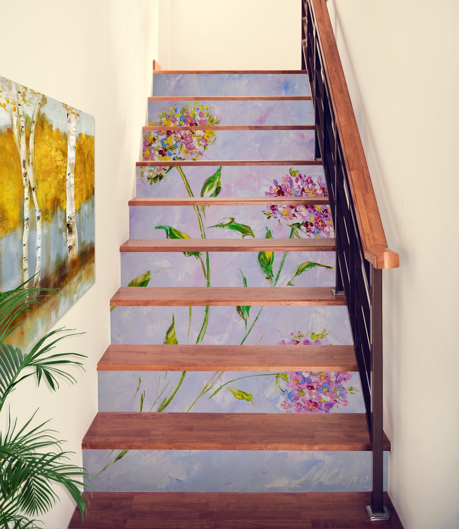 3D Colorful Flower 2154 Skromova Marina Stair Risers