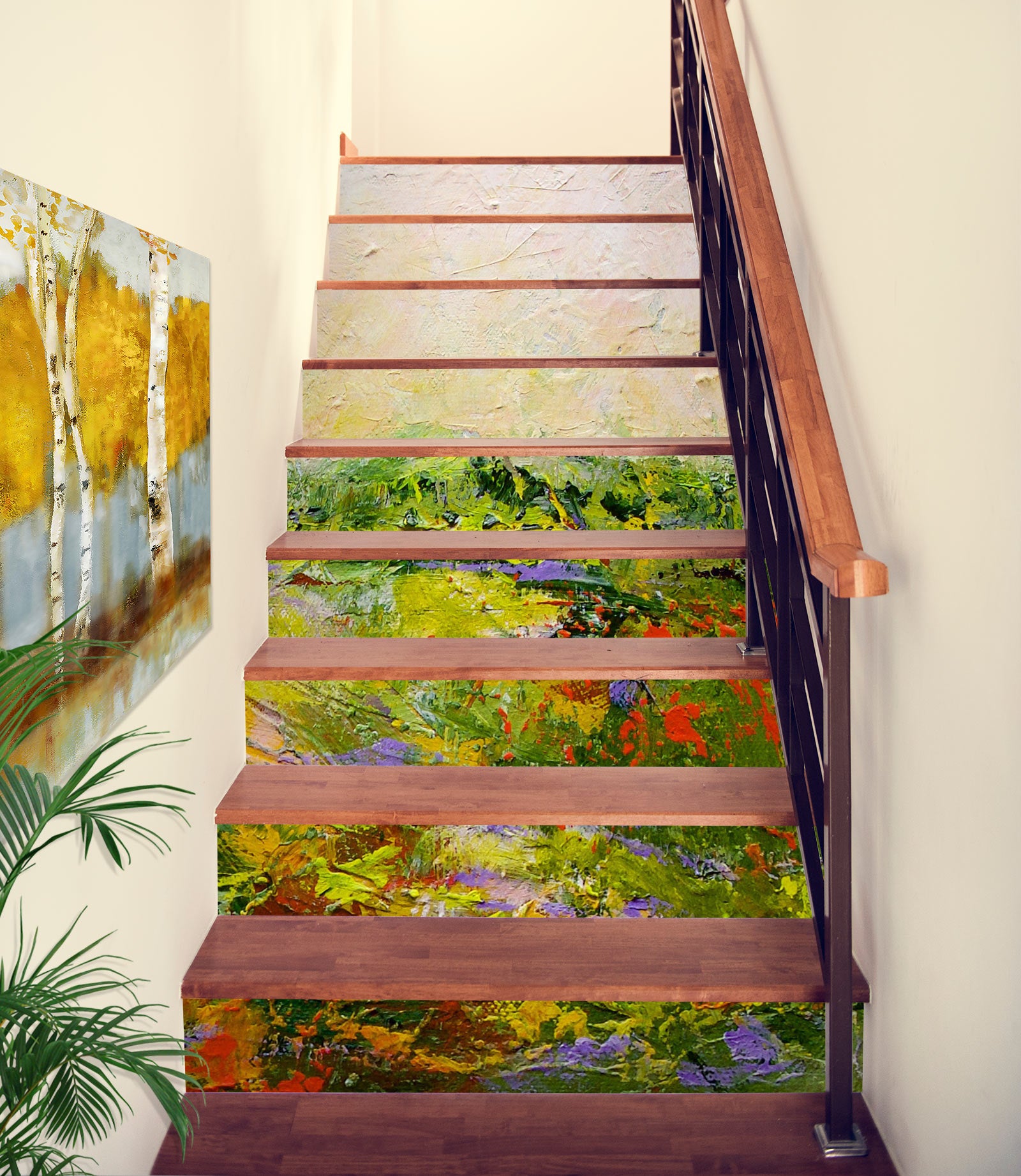 3D Lawn Flowers Oil Painting 9069 Allan P. Friedlander Stair Risers