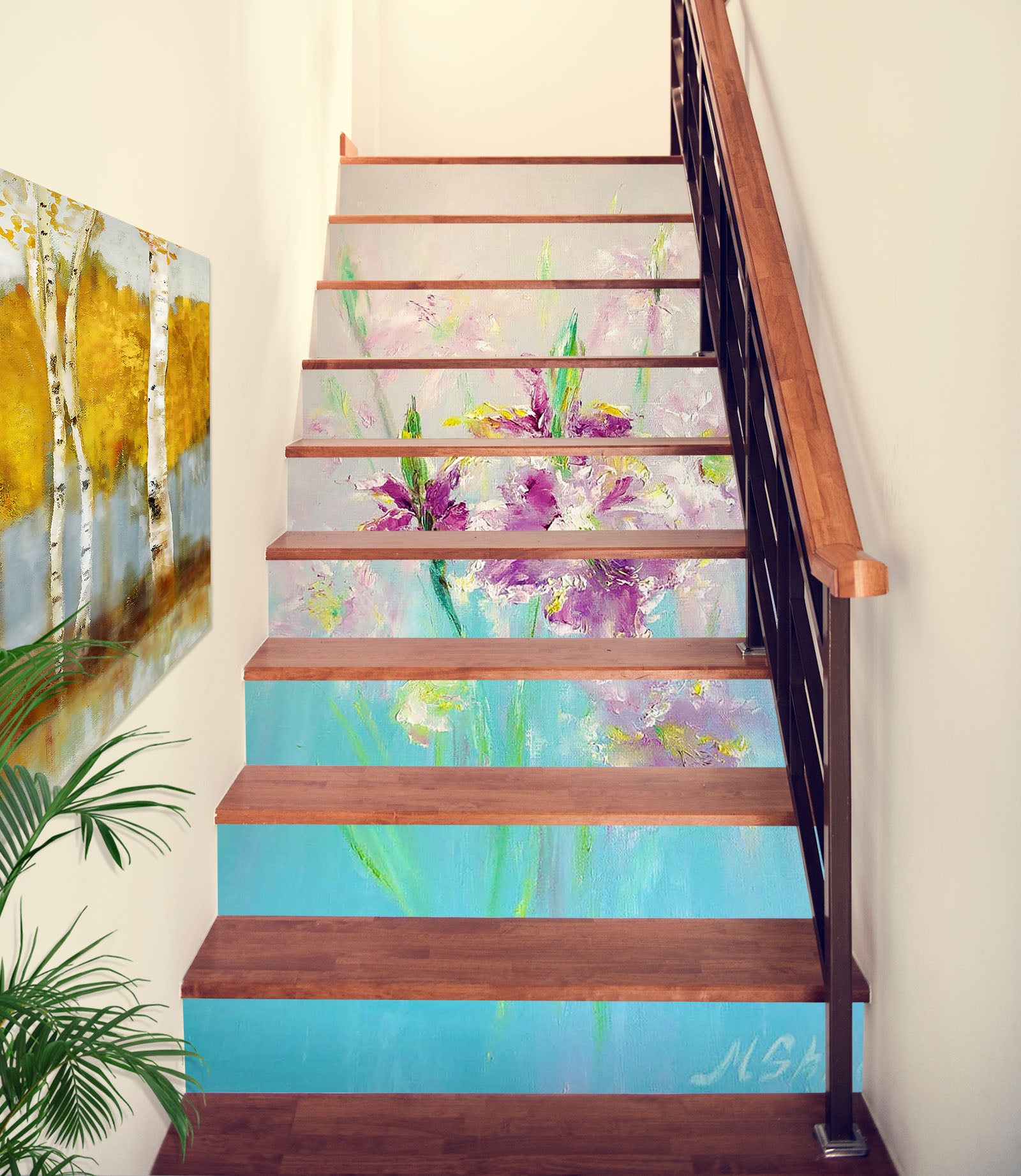3D Purple Bouquet 2150 Skromova Marina Stair Risers