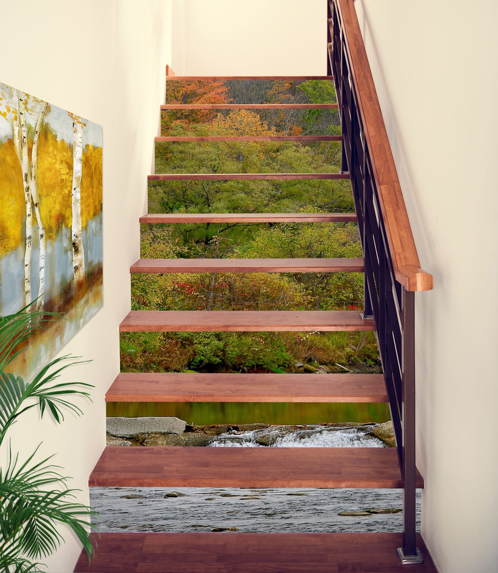 3D River Woods 101119 Kathy Barefield Stair Risers