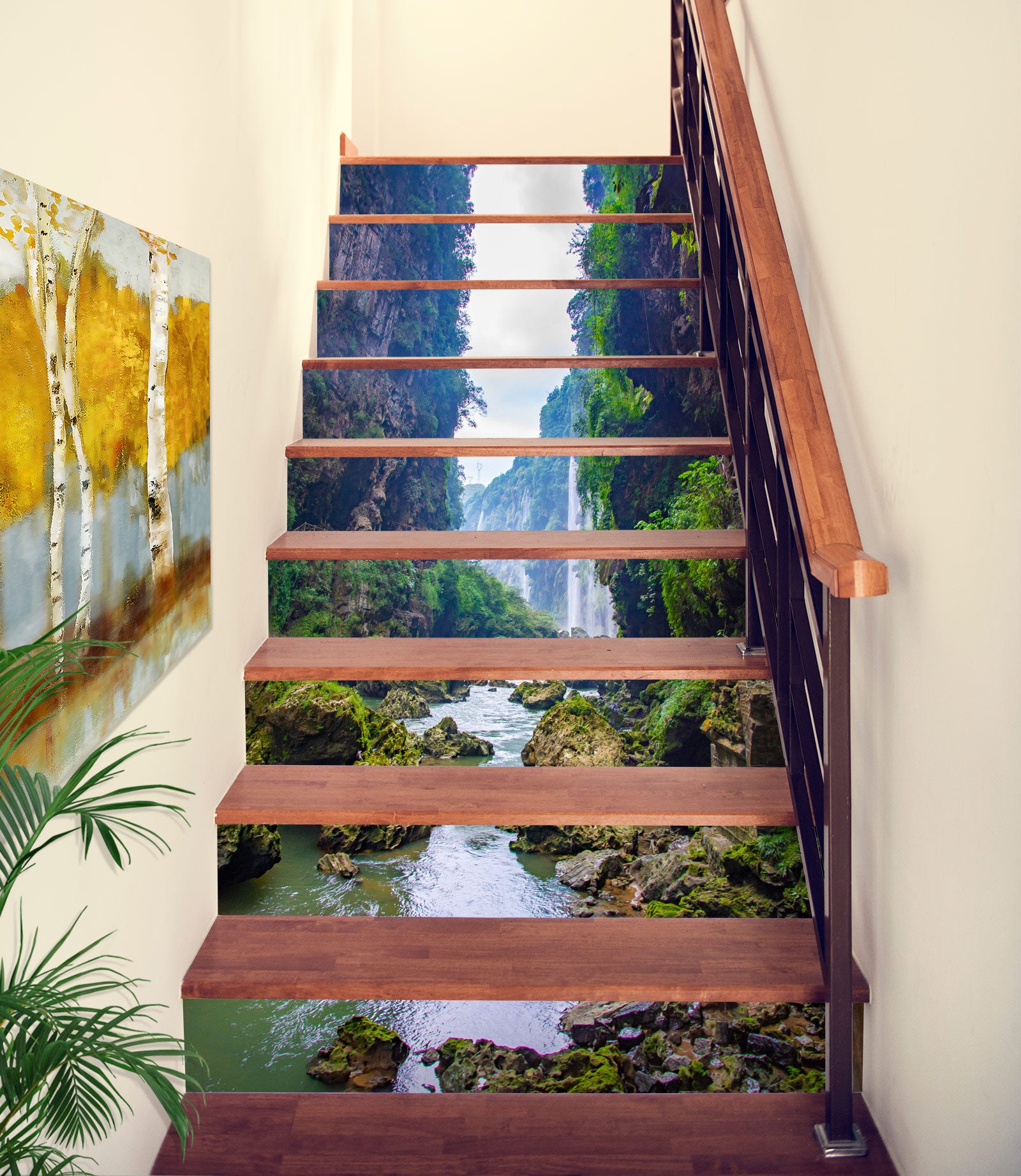 3D Narrow Valley Green 271 Stair Risers