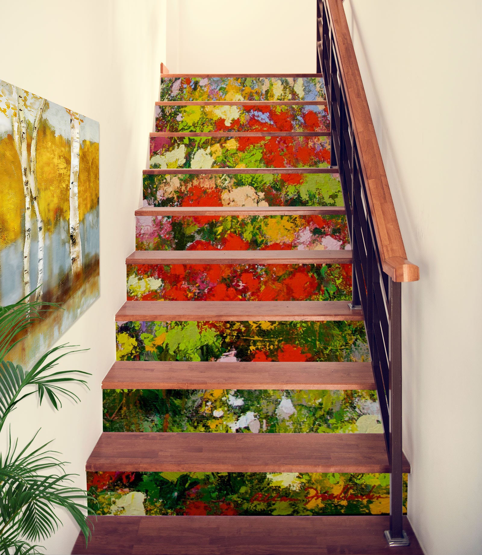 3D Red Flower Meadow 90167 Allan P. Friedlander Stair Risers