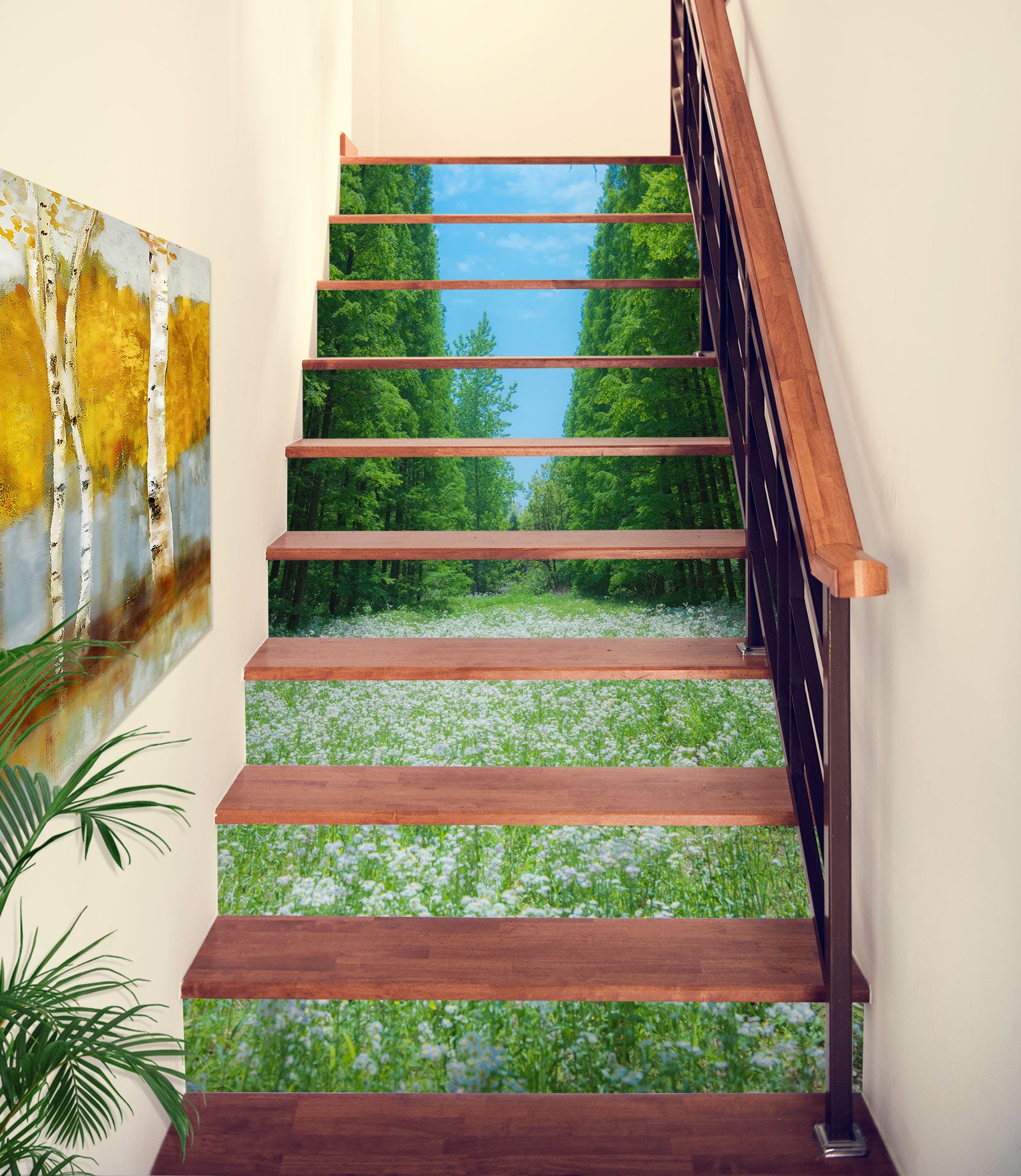 3D Fresh Air And Flowers 304 Stair Risers
