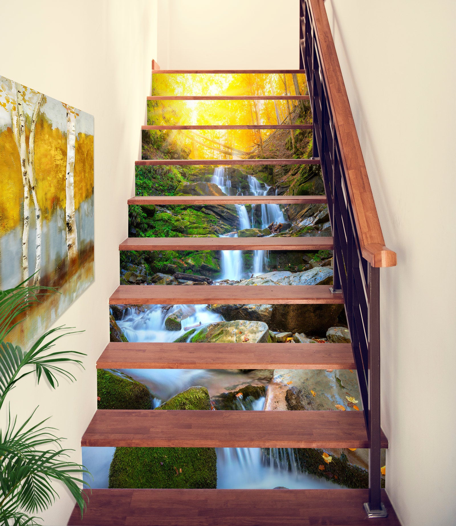 3D Winding Water In Daylight 371 Stair Risers