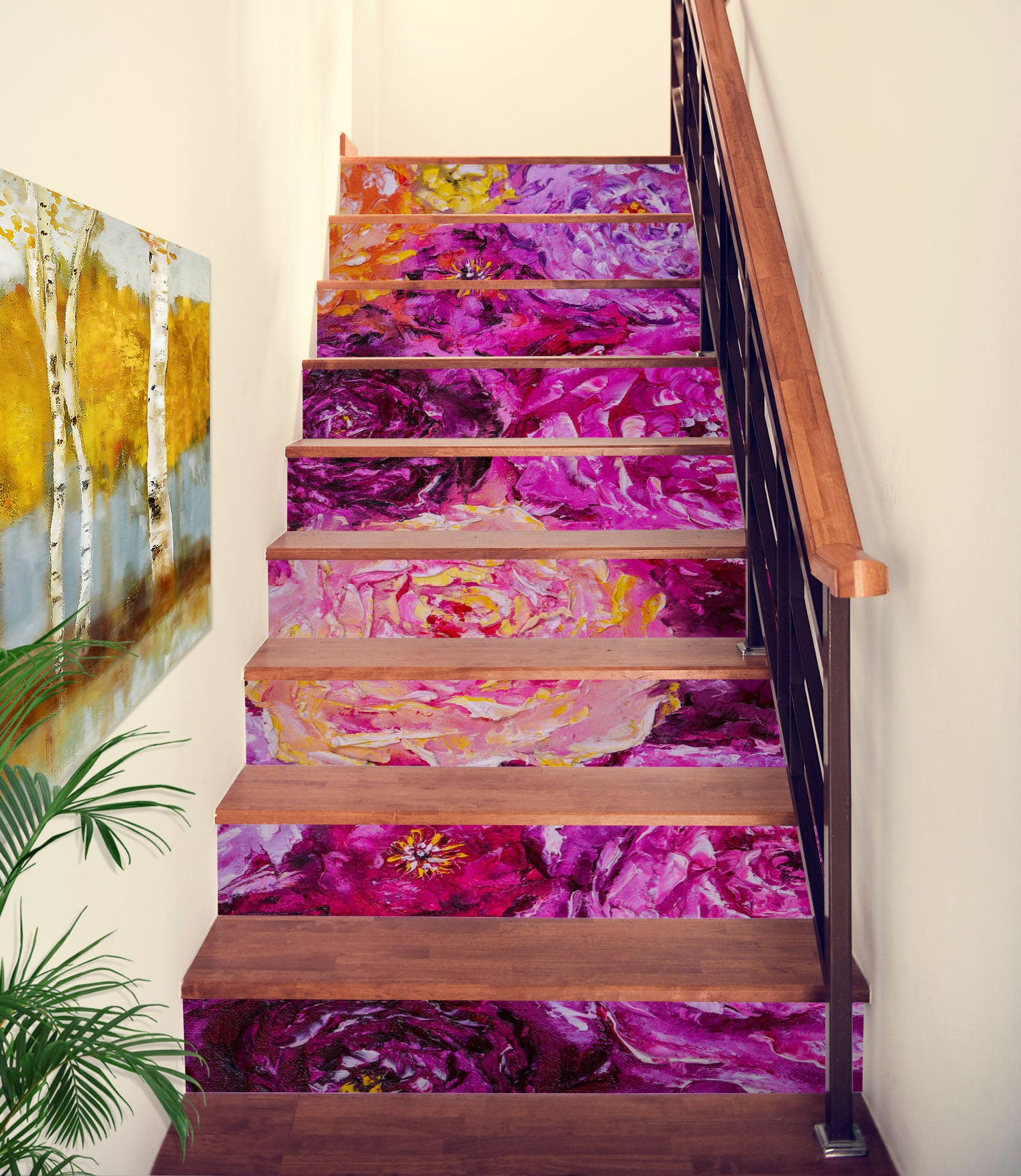 3D Purple Flowers 2021 Skromova Marina Stair Risers