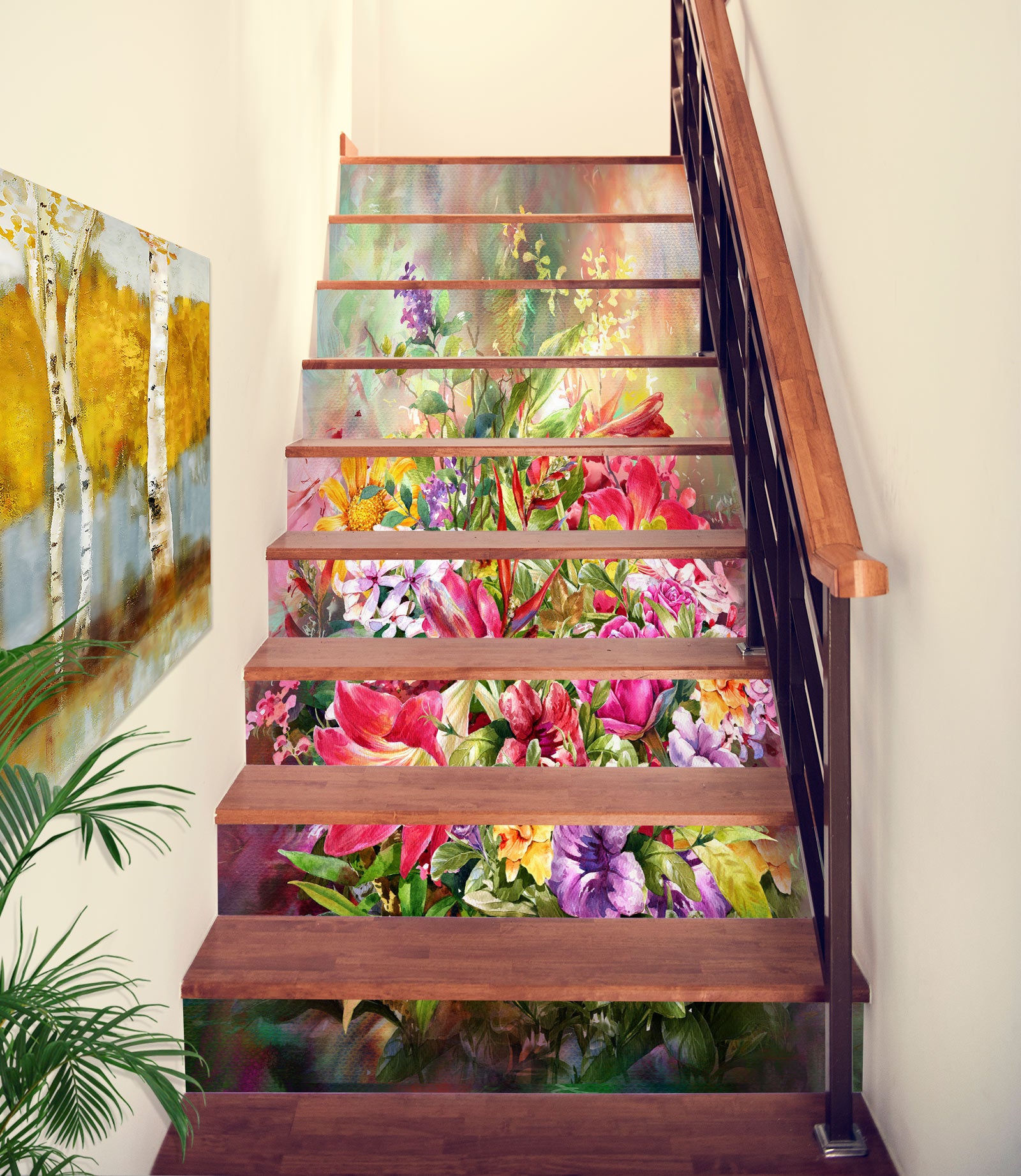 3D Rich And Beautiful Flowers 289 Stair Risers