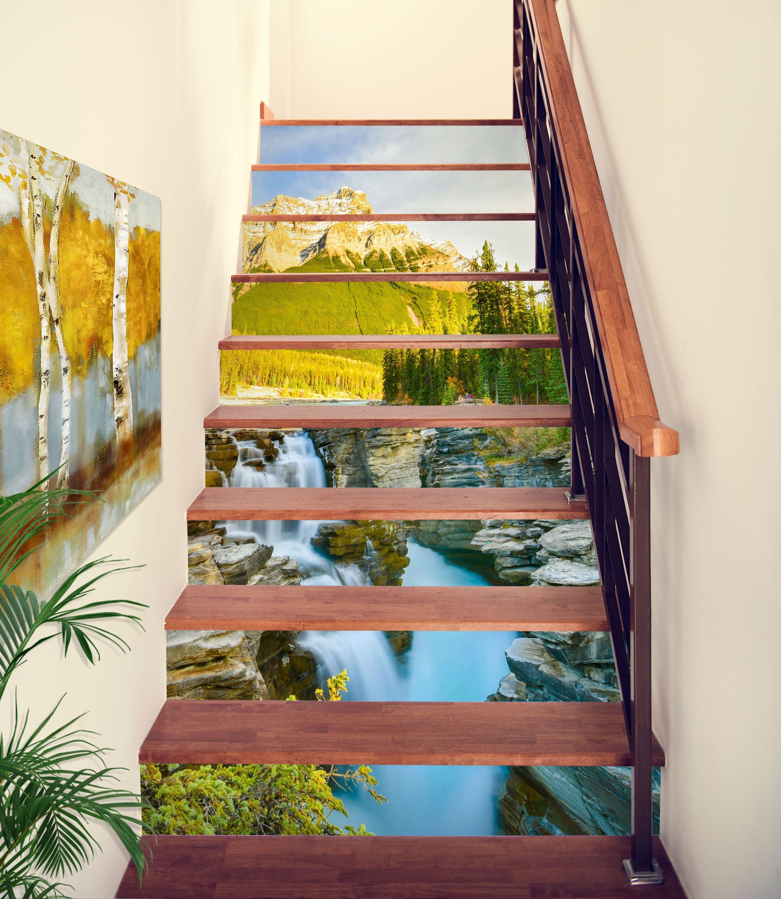 3D Charming Mountain Scenery 344 Stair Risers