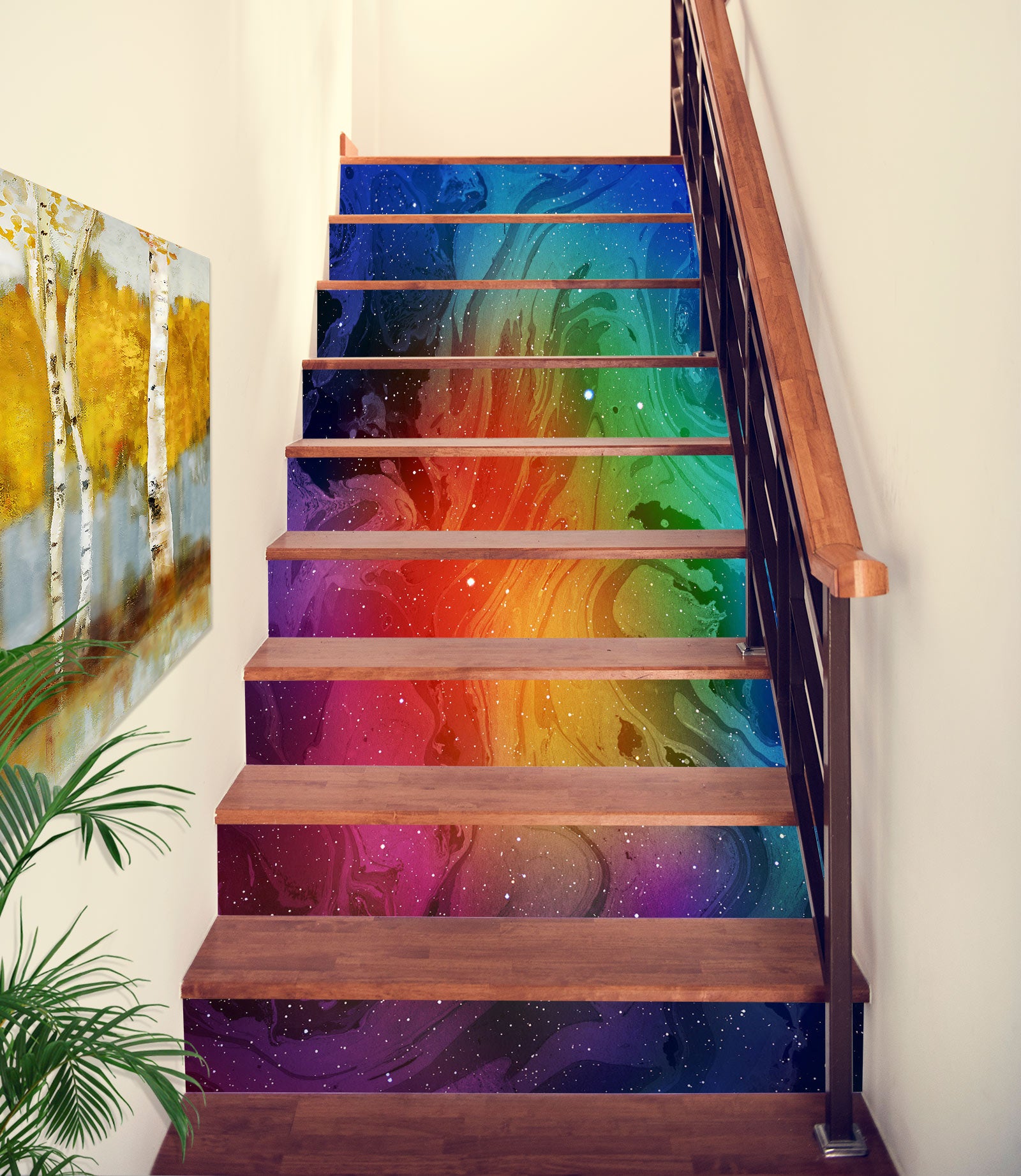 3D Fluorescent Color Art 220 Stair Risers