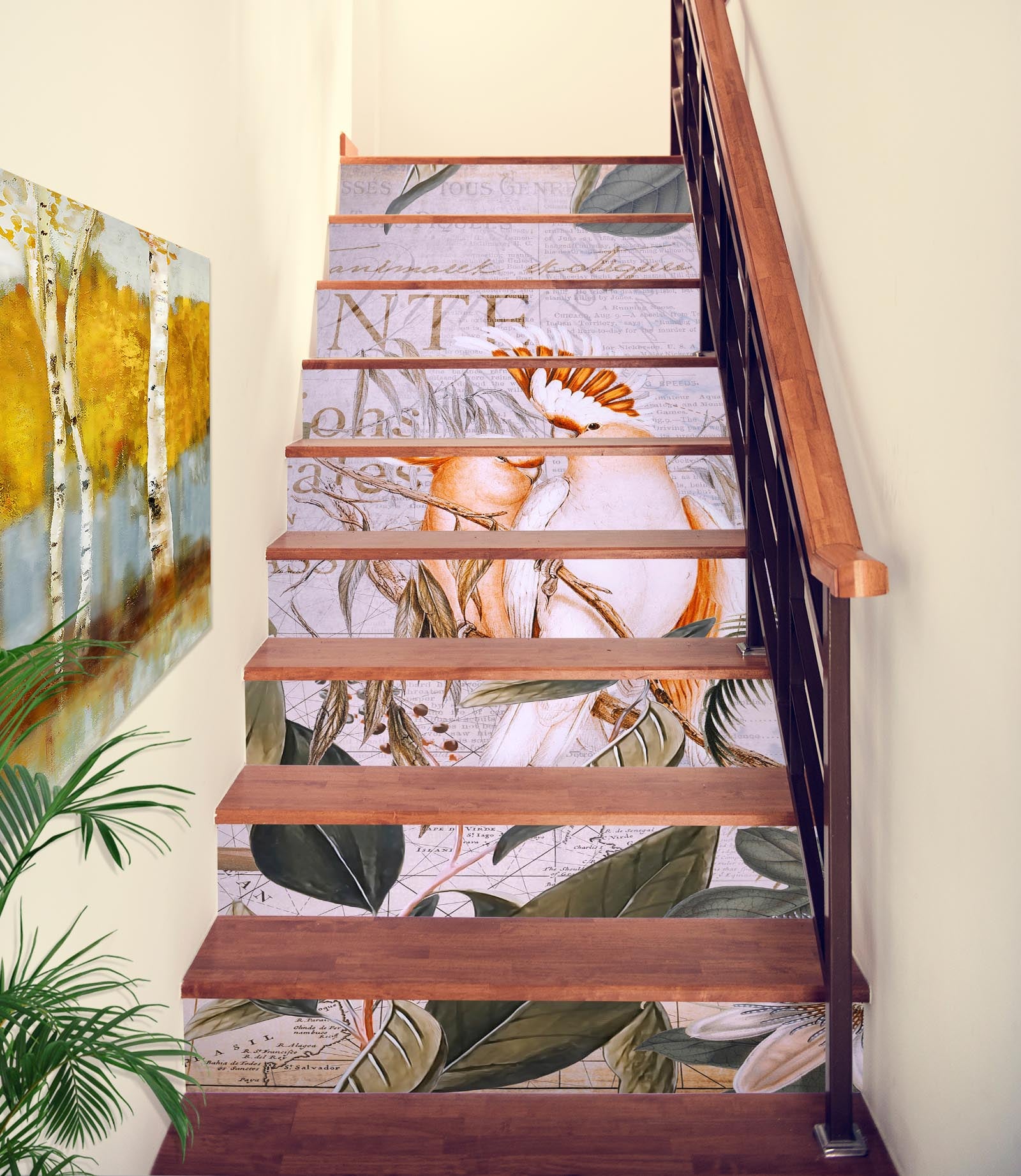 3D Branches Parrot 11044 Andrea Haase Stair Risers