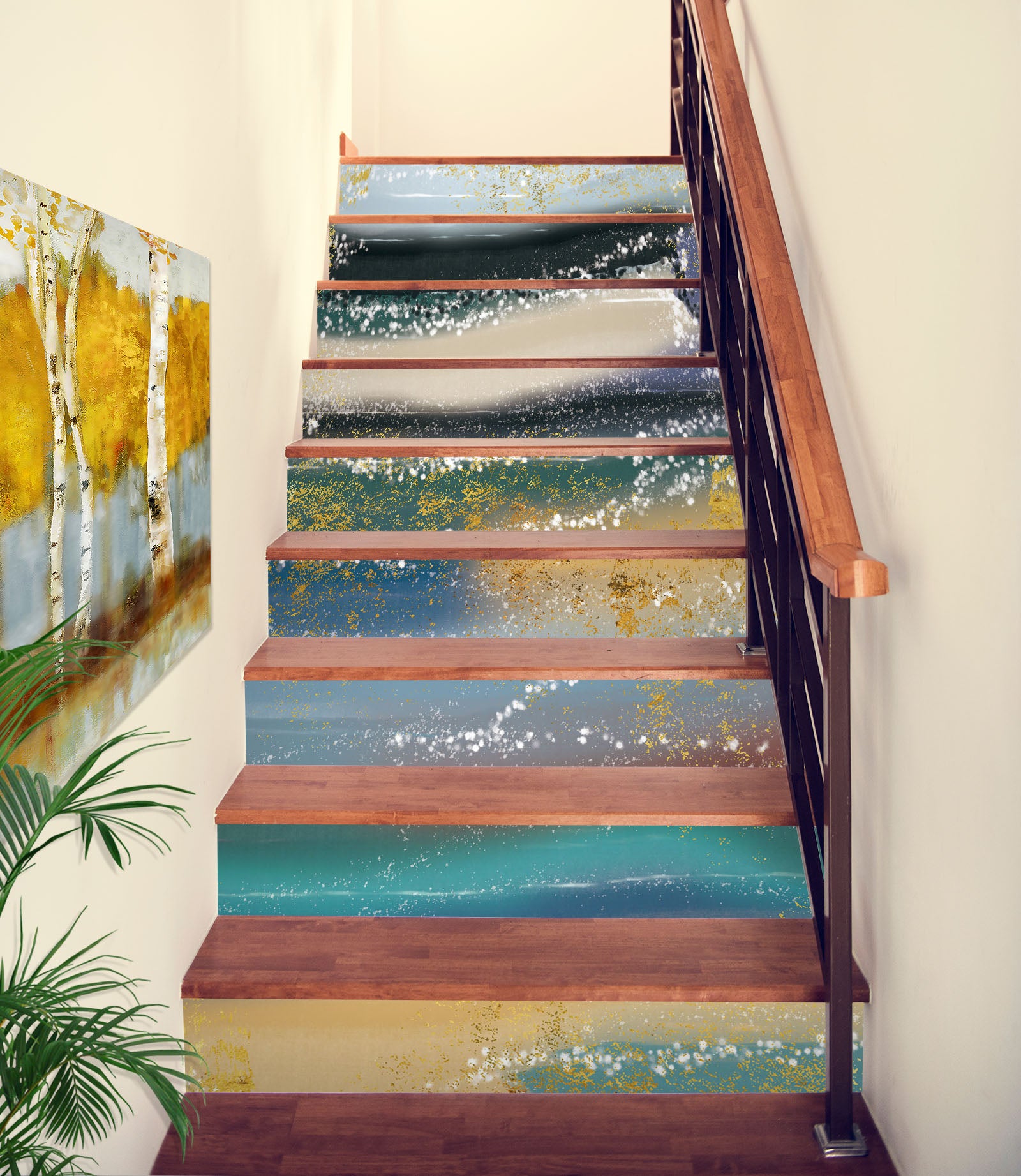 3D Galaxy Graphics Transformation 599 Stair Risers