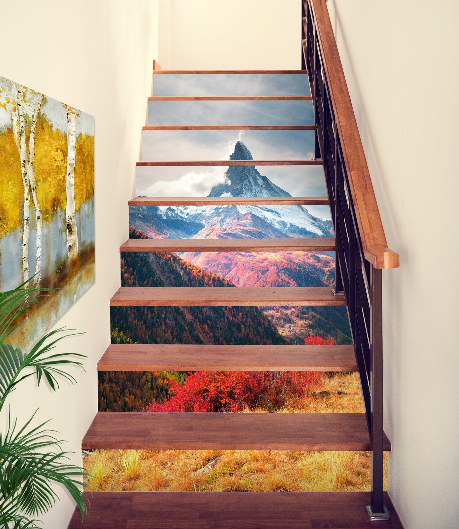 3D Beautiful Mountains In Four Seasons 361 Stair Risers