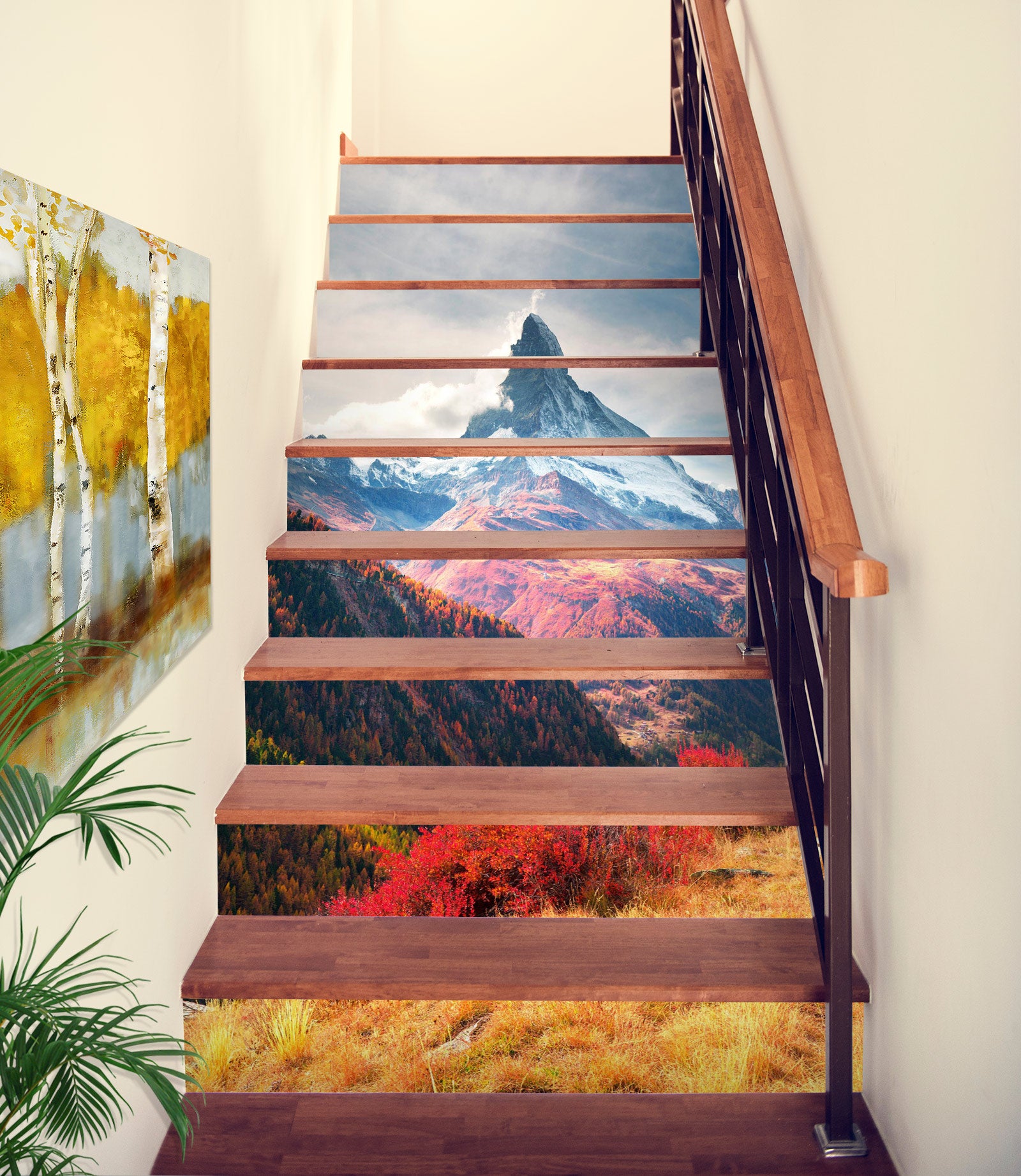3D Beautiful Mountains In Four Seasons 361 Stair Risers