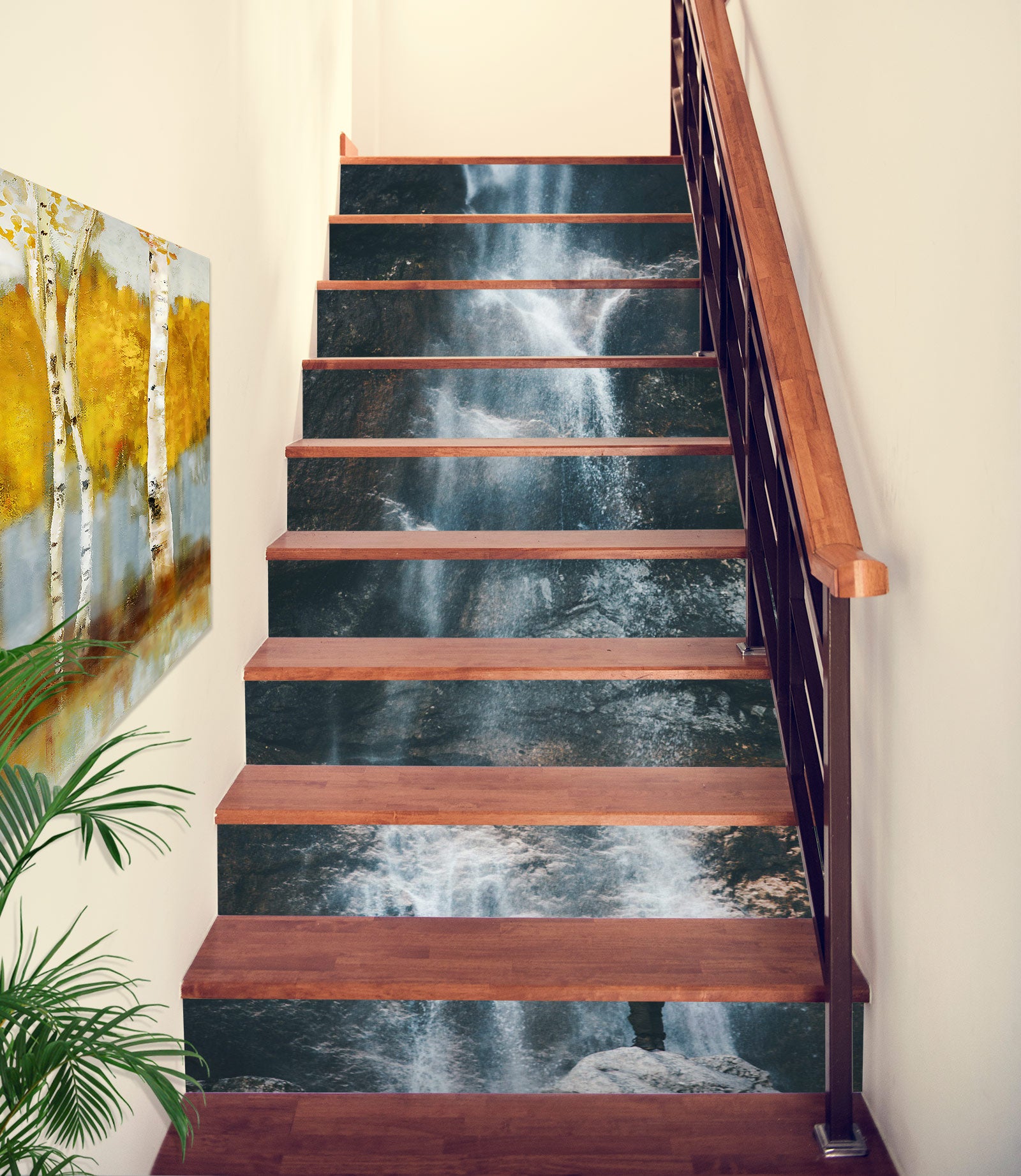 3D Mythical Waterfall 325 Stair Risers