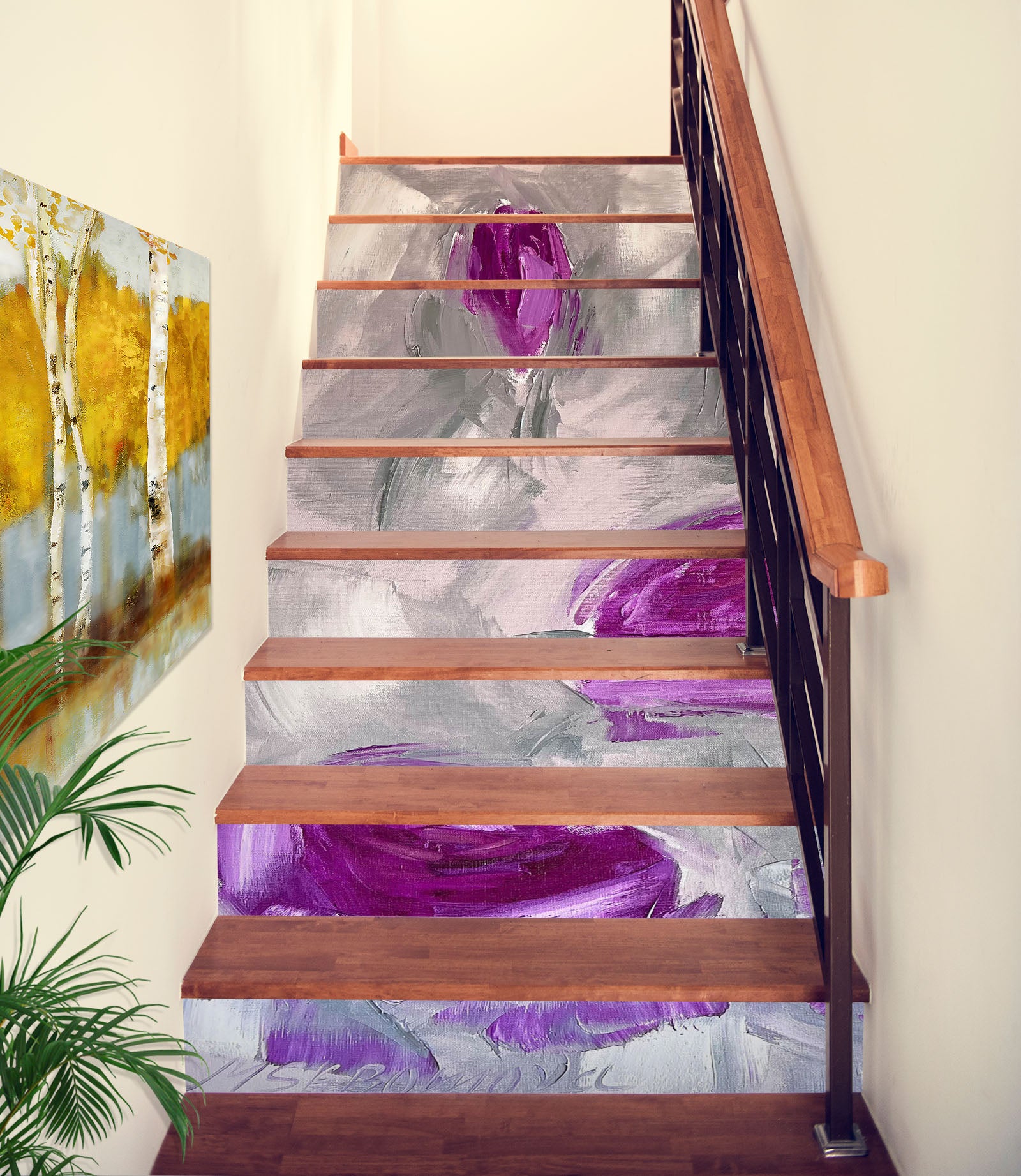 3D Purple Tulip 3944 Skromova Marina Stair Risers