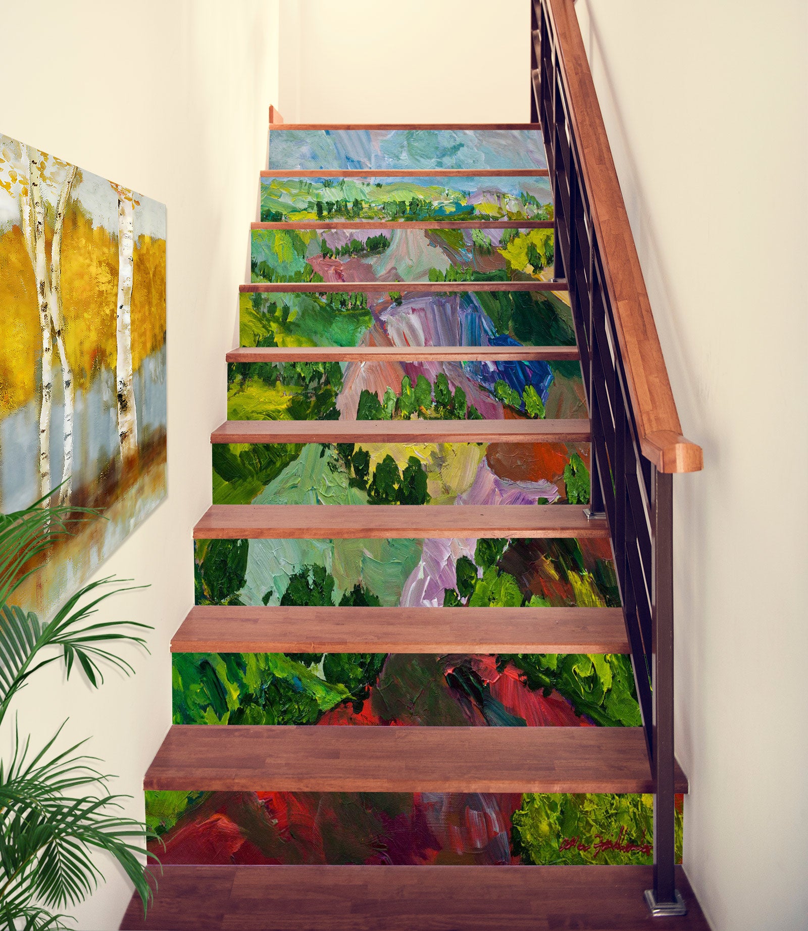 3D Field Oil Painting 9004 Allan P. Friedlander Stair Risers