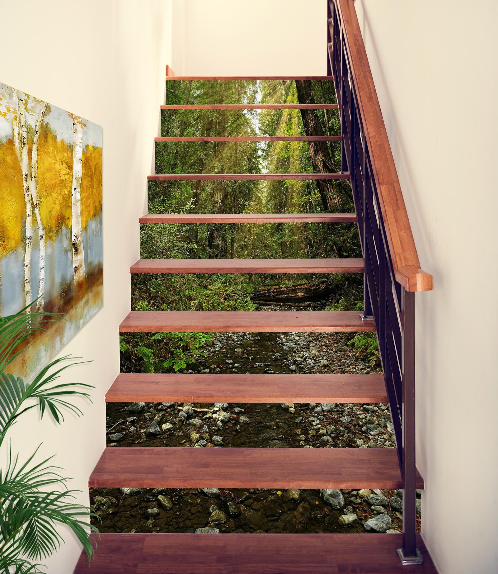 3D Forest Stream 9495 Kathy Barefield Stair Risers