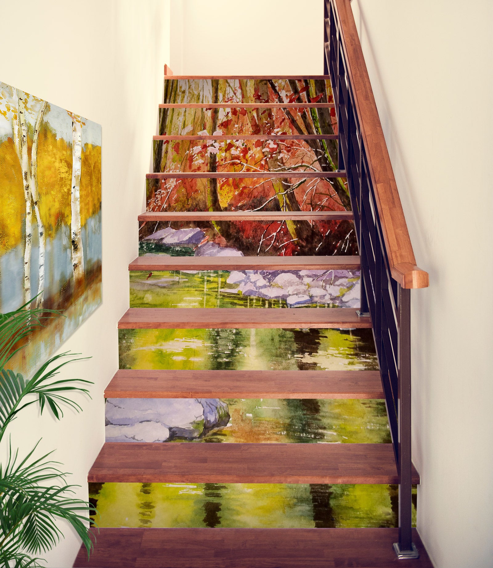 3D Beautiful Seasonal Scenery 309 Stair Risers