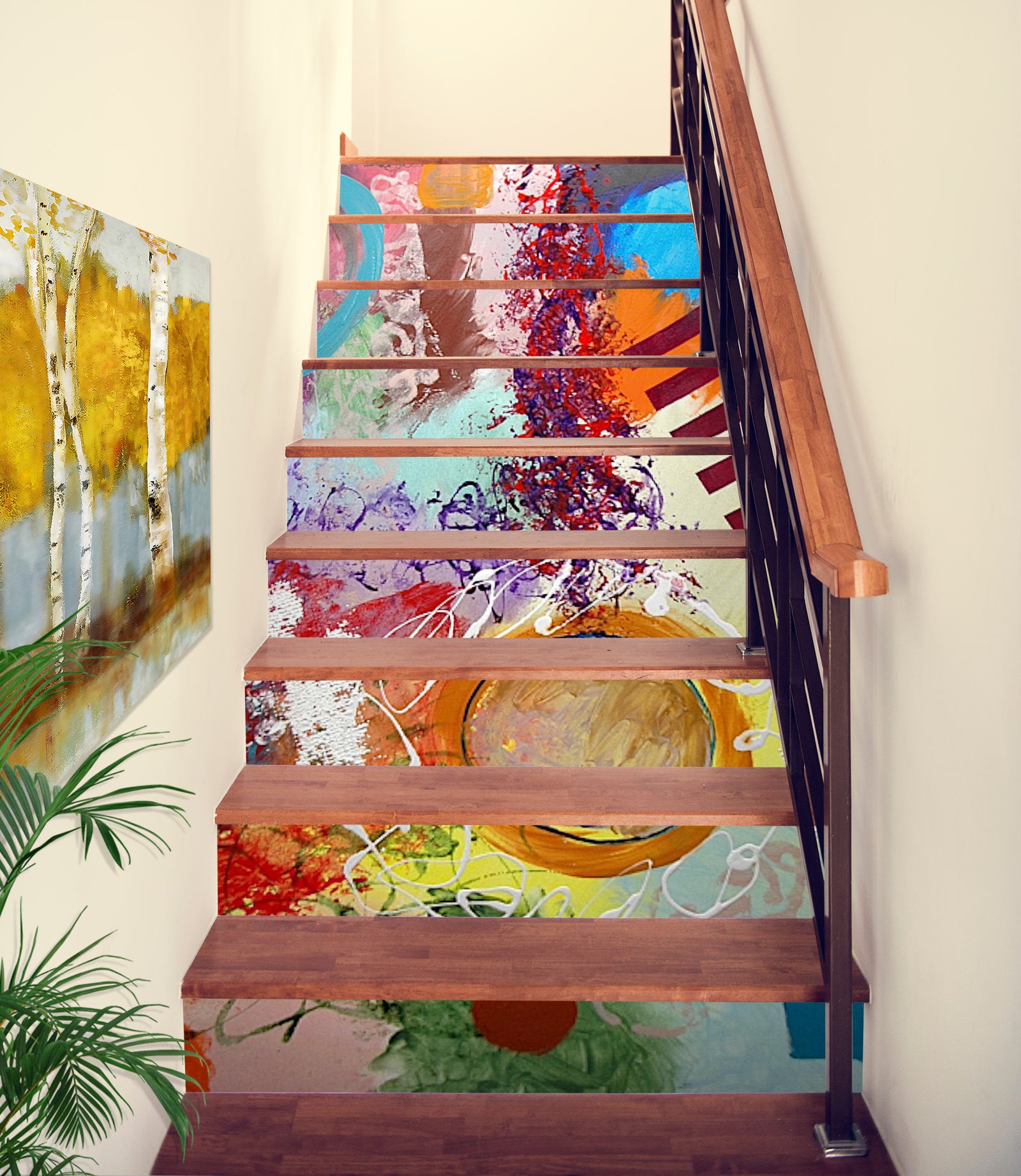3D Colorful Pattern Texture 89131 Allan P. Friedlander Stair Risers