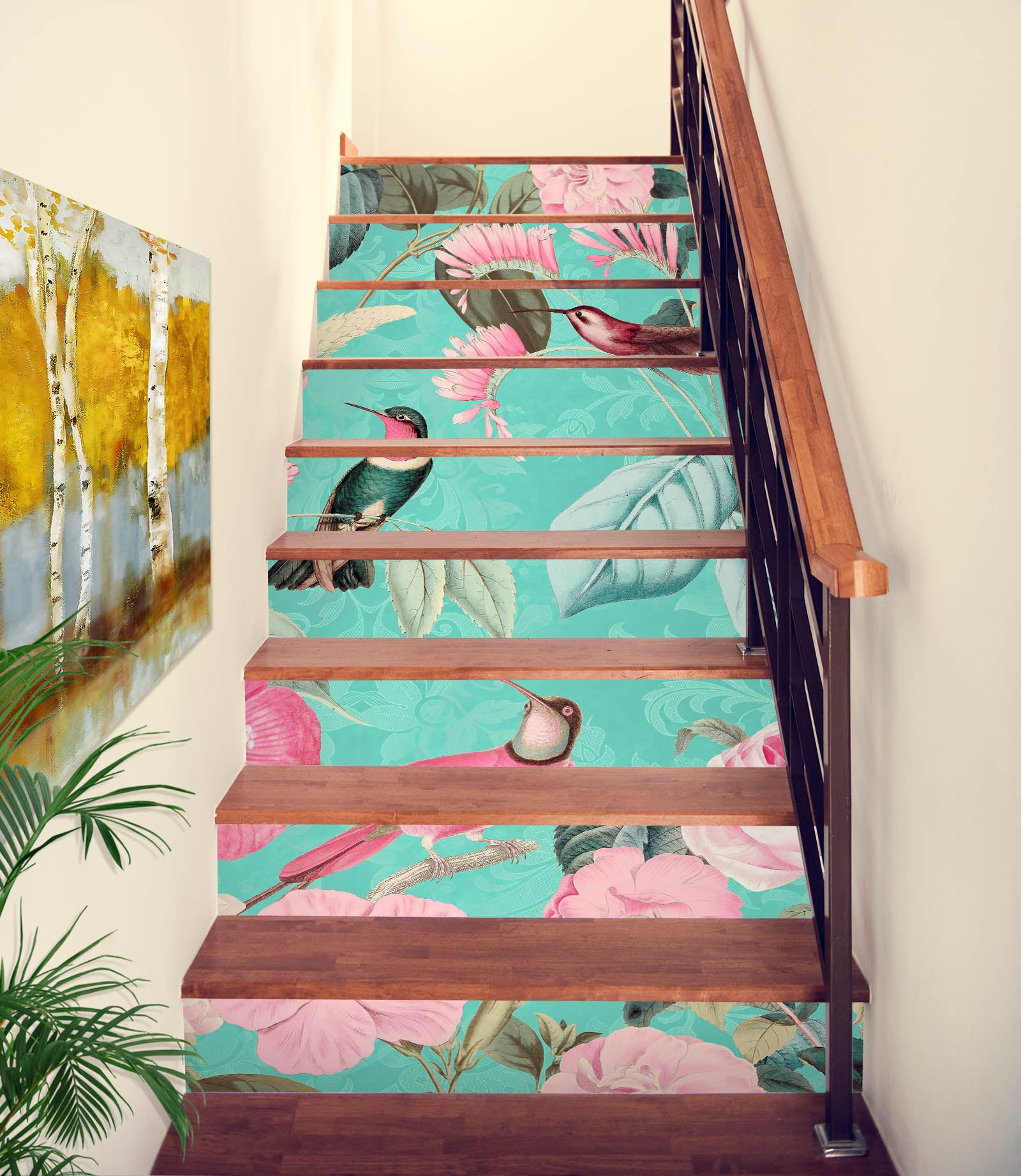 3D Bird Leaves 109215 Andrea Haase Stair Risers