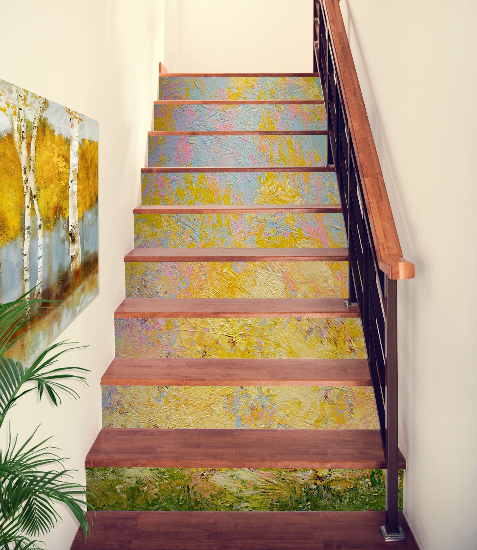 3D Yellow-Green Oil Painting 9005 Allan P. Friedlander Stair Risers