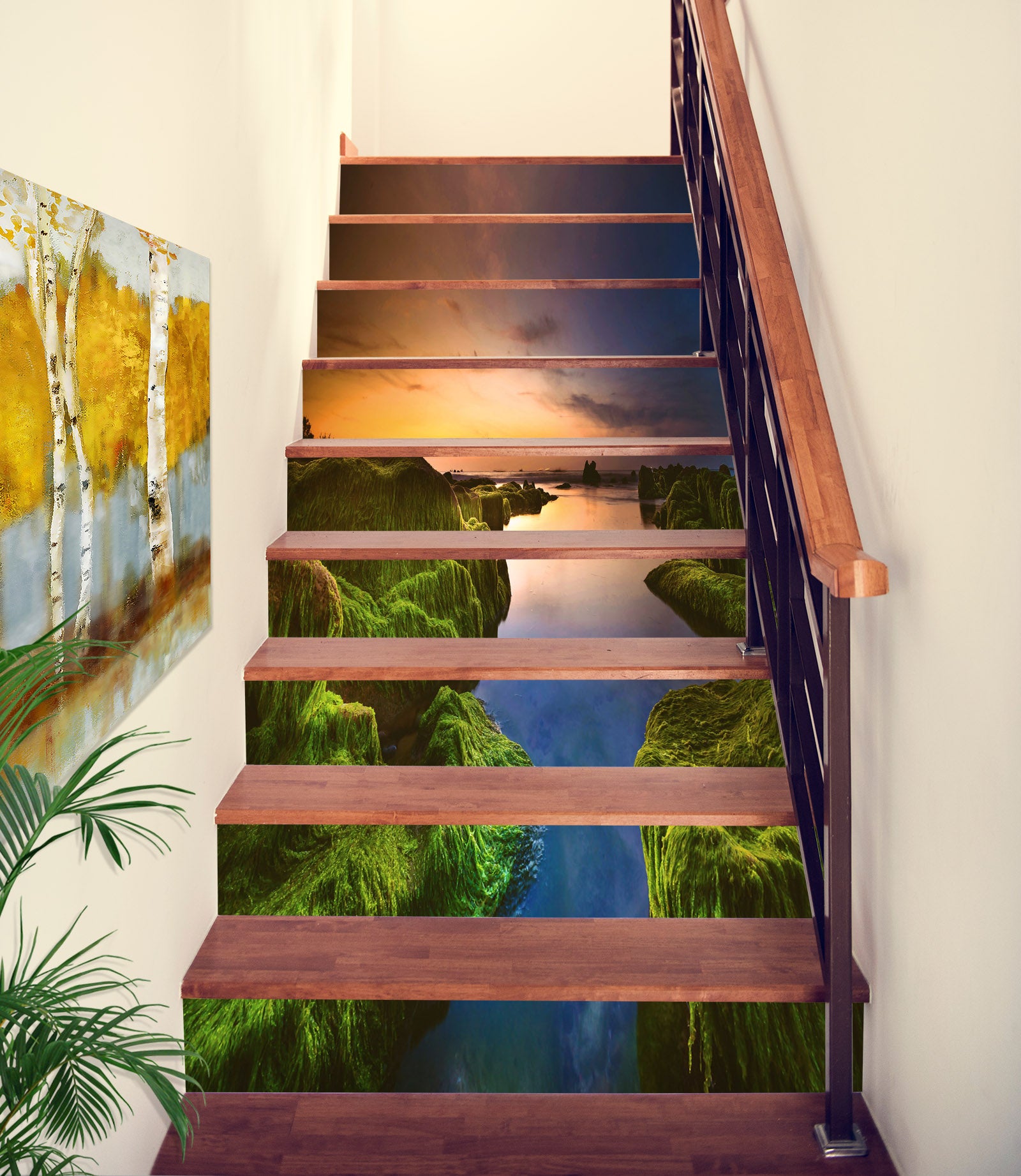 3D Calm And Picturesque Lake 637 Stair Risers