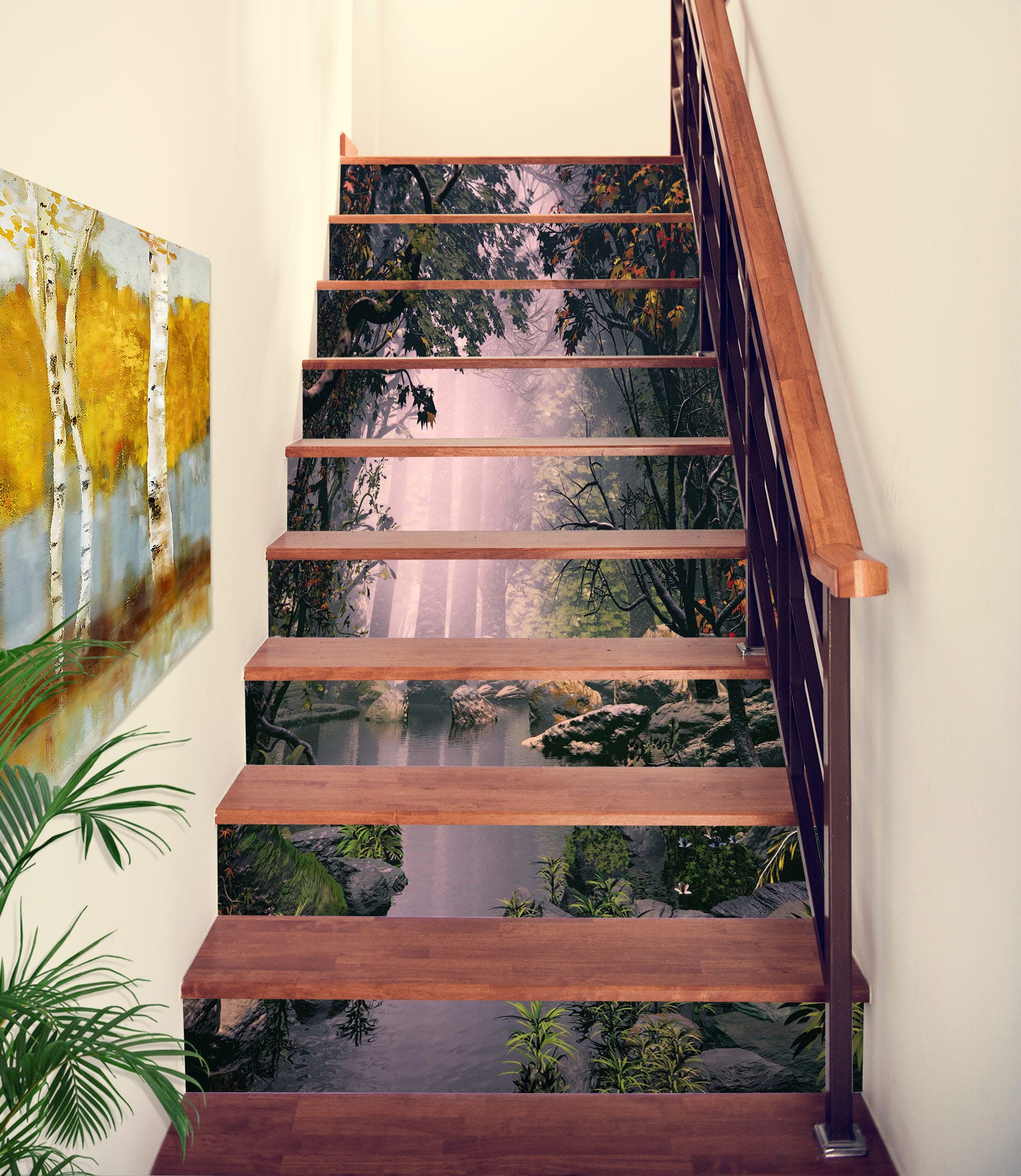 3D Vines That Shine Through 335 Stair Risers