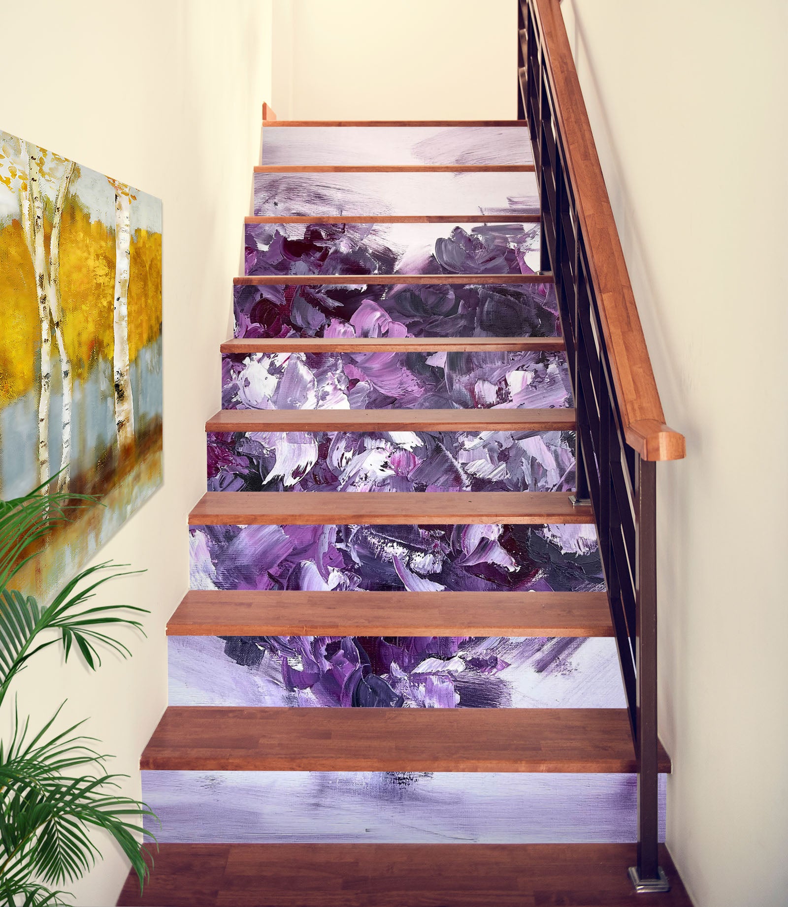3D Purple Heart 3927 Skromova Marina Stair Risers