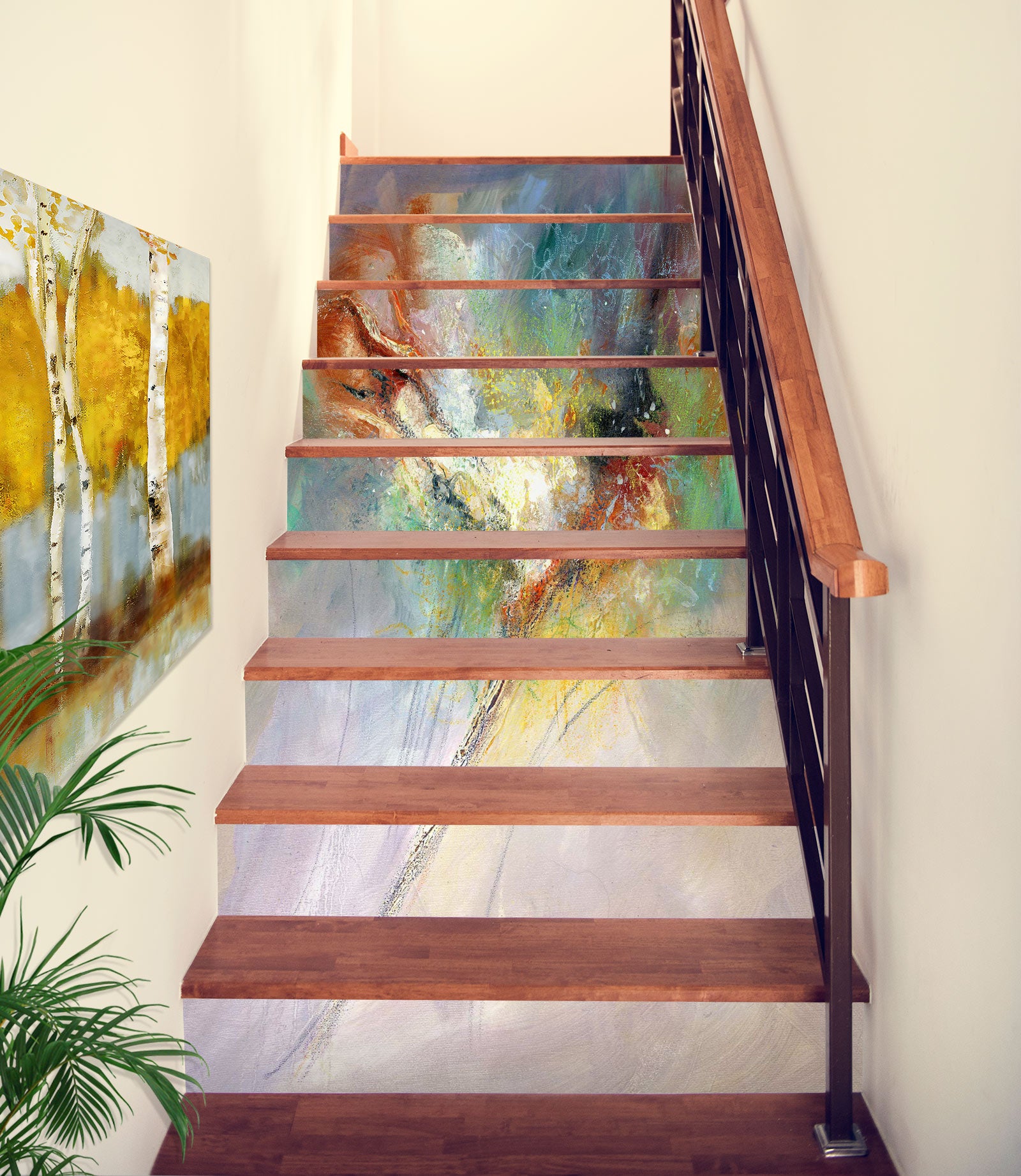 3D Colorful Texture 9807 Anne Farrall Doyle Stair Risers