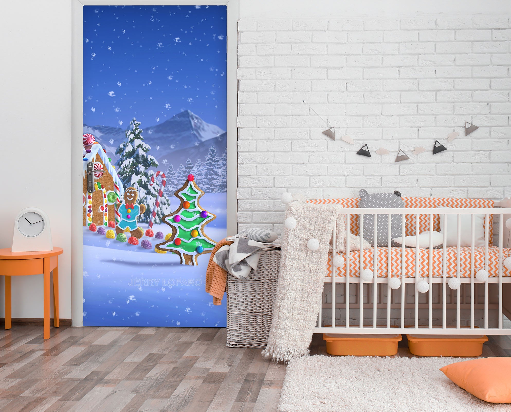 3D Snow Trees Color Balls 112136 Jerry LoFaro Door Mural