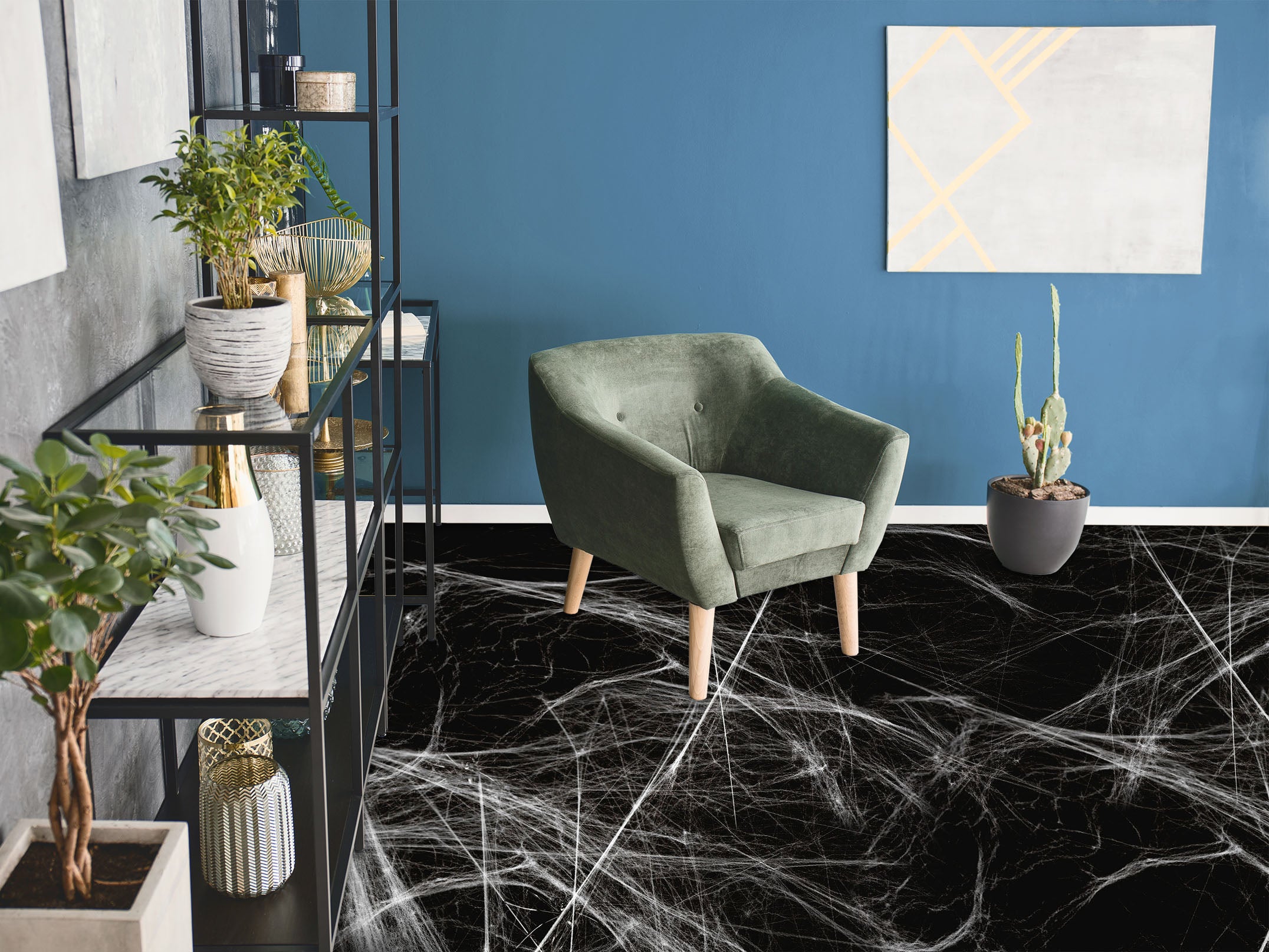 3D White Lines 018 Floor Mural  Self-Adhesive Sticker Bathroom Non-slip Waterproof Flooring Murals