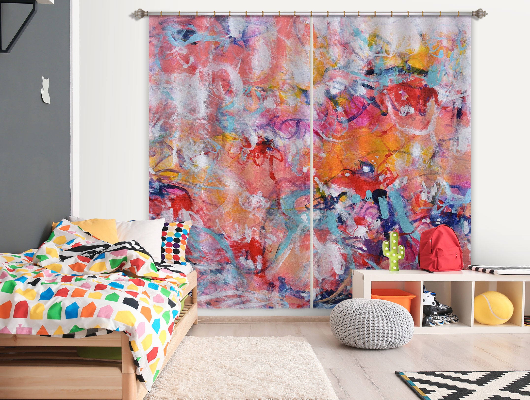 3D Painted Graffiti 2441 Misako Chida Curtain Curtains Drapes