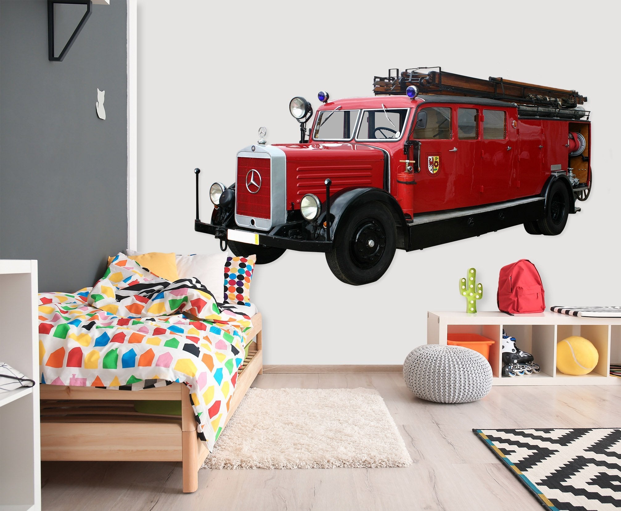 3D Fire-truck 0161 Vehicles Wallpaper AJ Wallpaper 