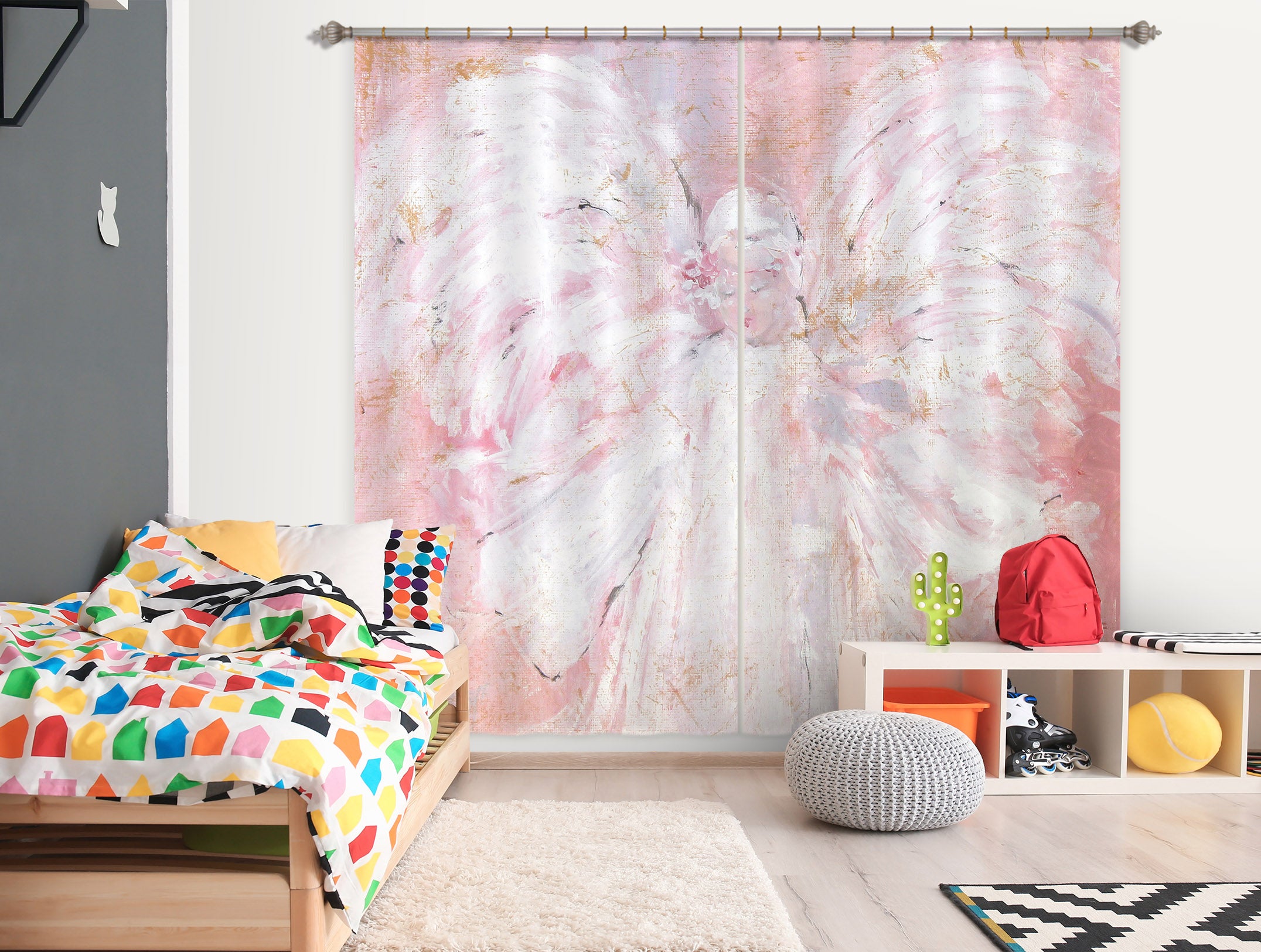 3D Wings Girl Angel 3092 Debi Coules Curtain Curtains Drapes