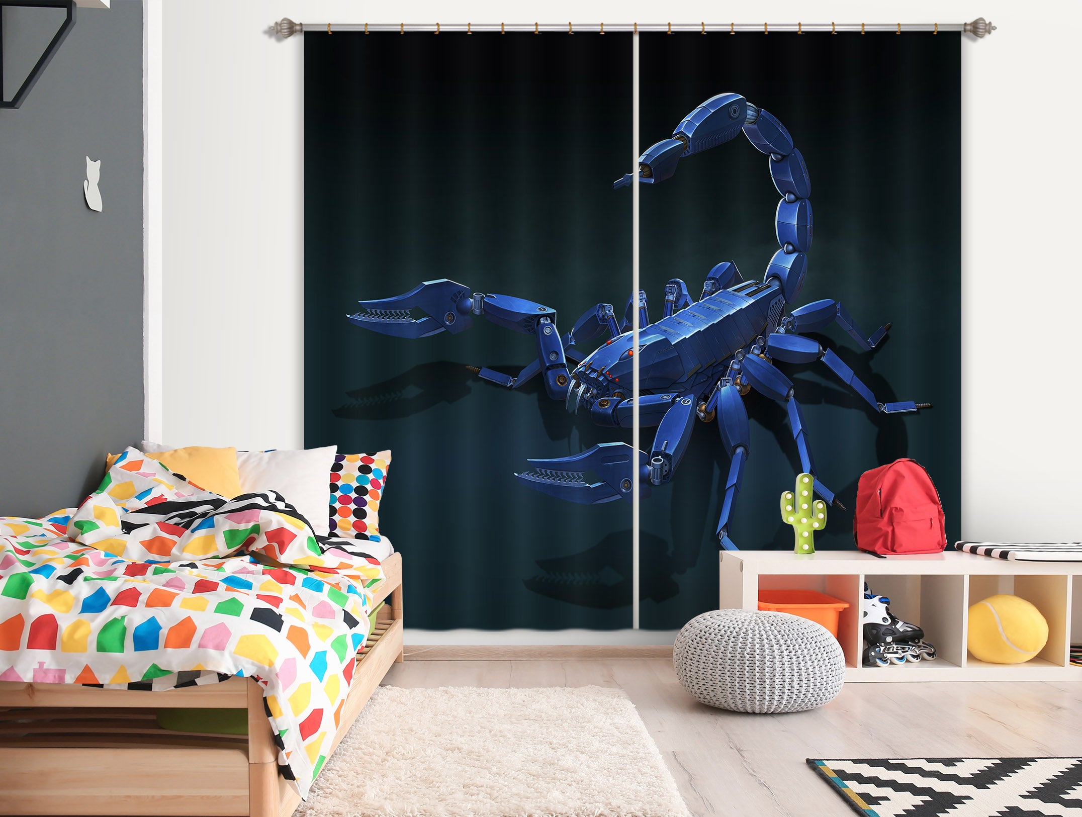 3D Metal Scorpion 053 Vincent Hie Curtain Curtains Drapes