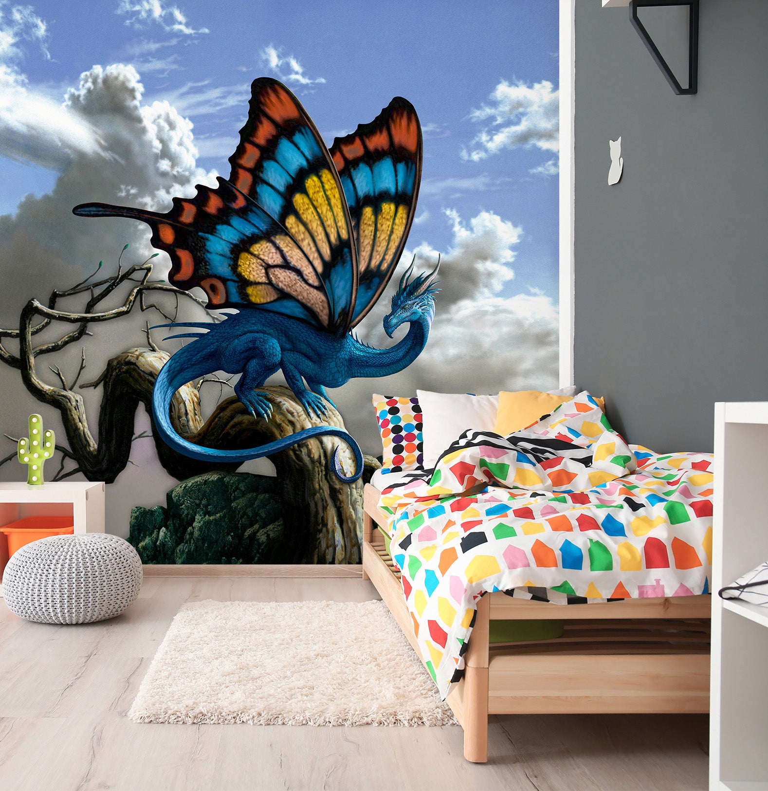 3D Butterfly Wings Dragon 7084 Ciruelo Wall Mural Wall Murals