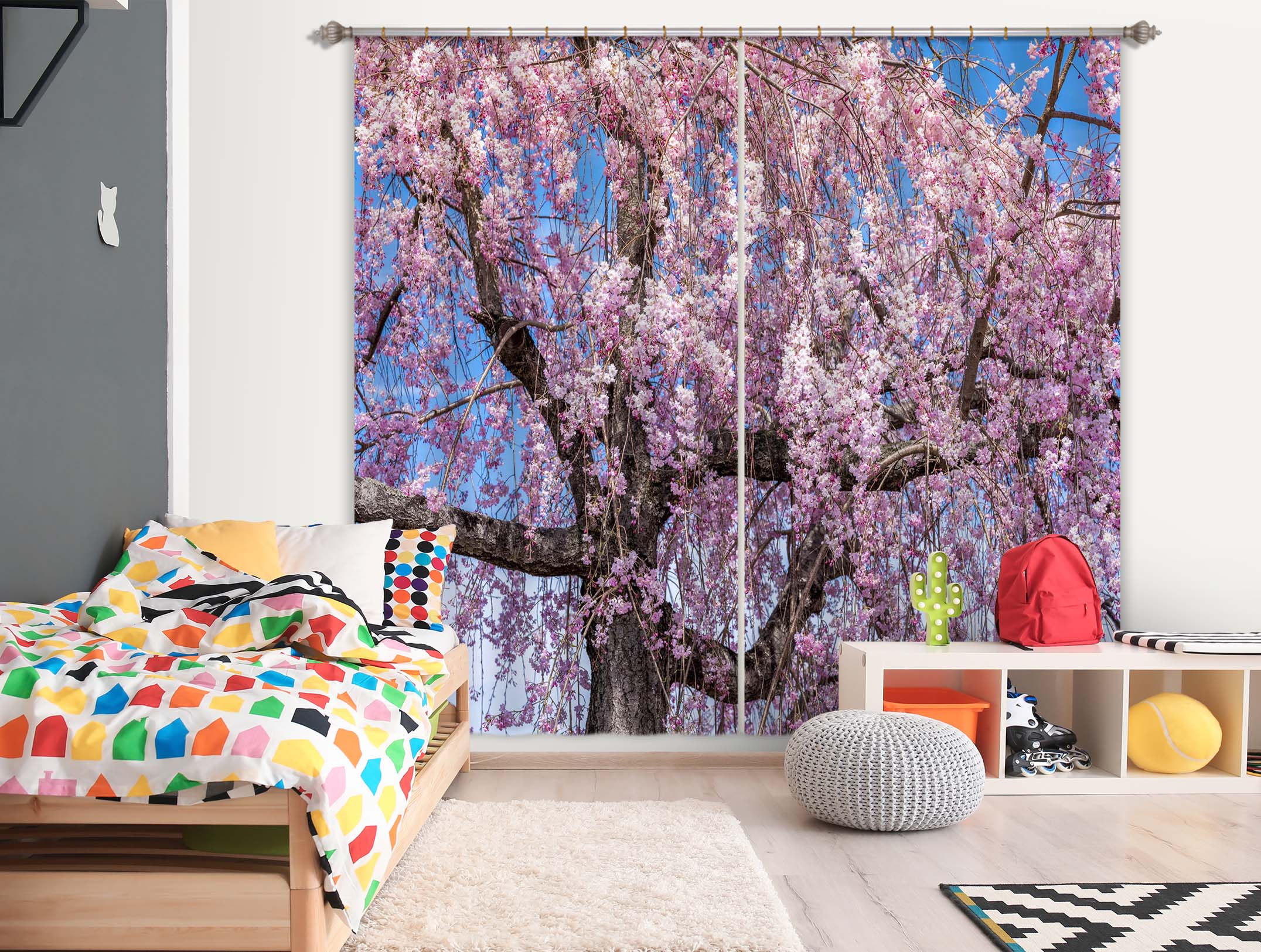 3D Peach Tree 059 Marco Carmassi Curtain Curtains Drapes