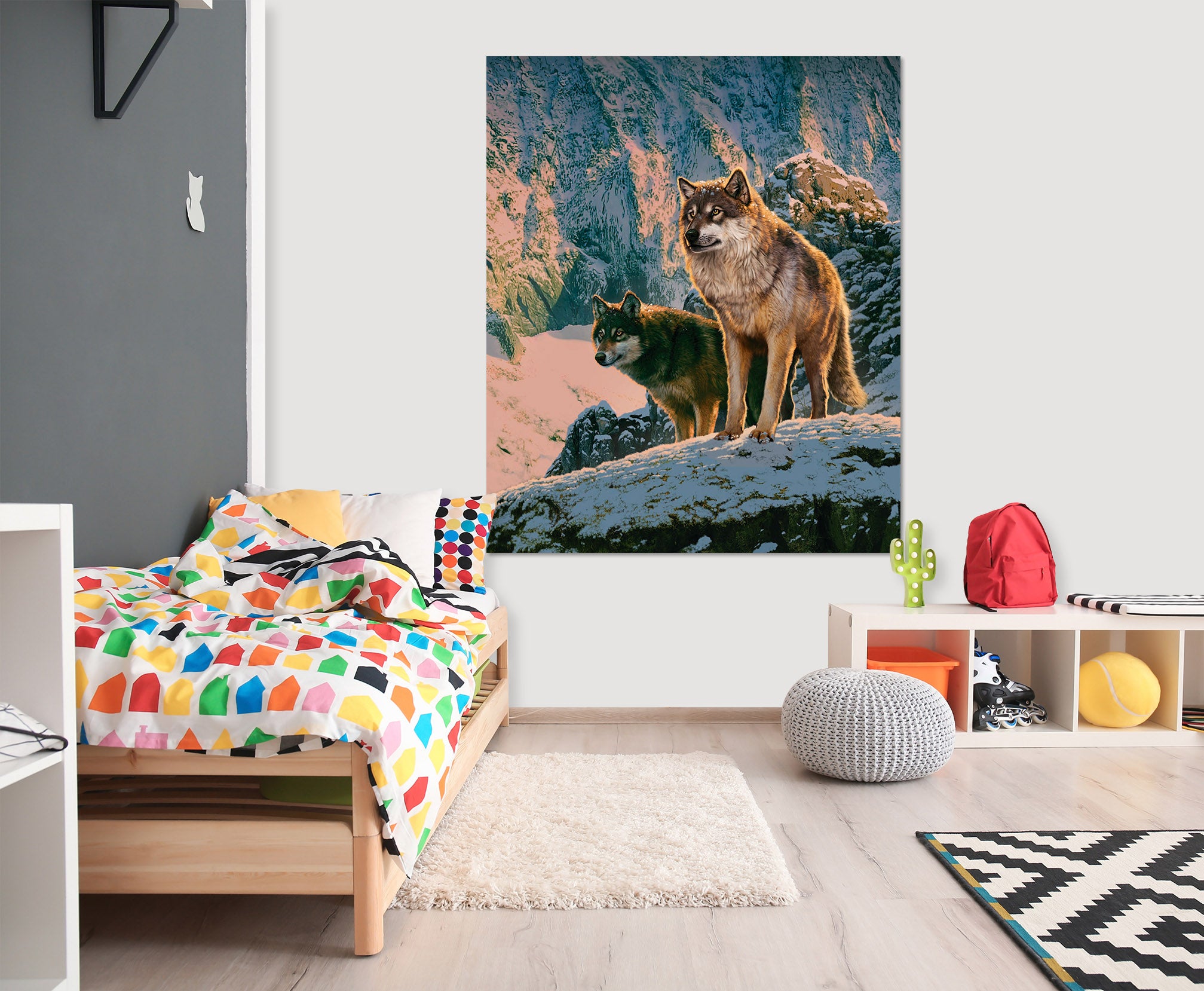 3D Snow Wolf 094 Vincent Hie Wall Sticker