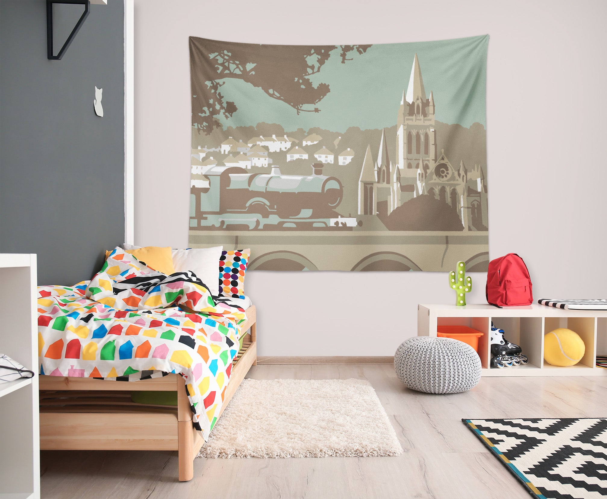 3D Train Building 5310 Steve Read Tapestry Hanging Cloth Hang